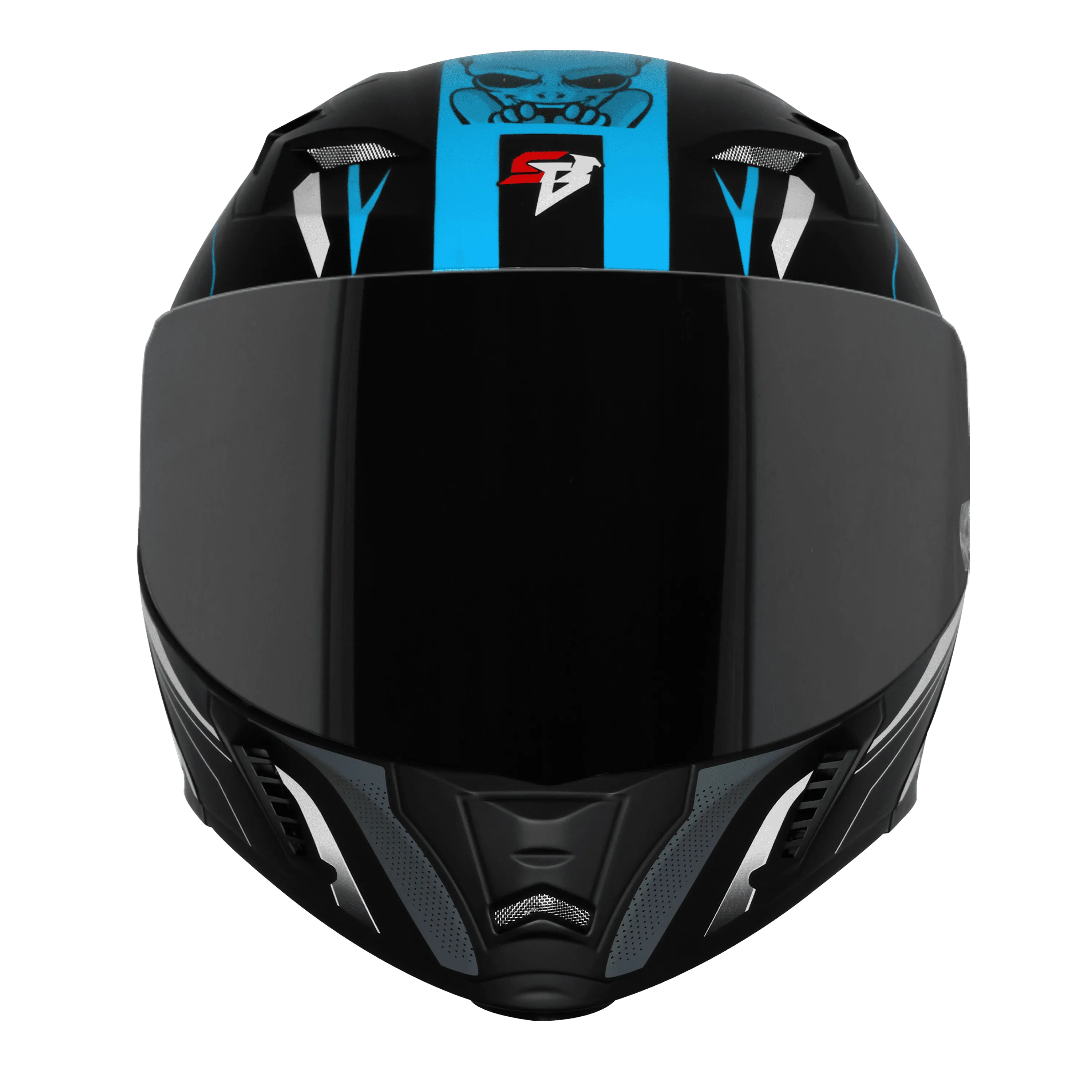 Steelbird Sba 20 Strance Black Jazz Blue Flip Up helmet