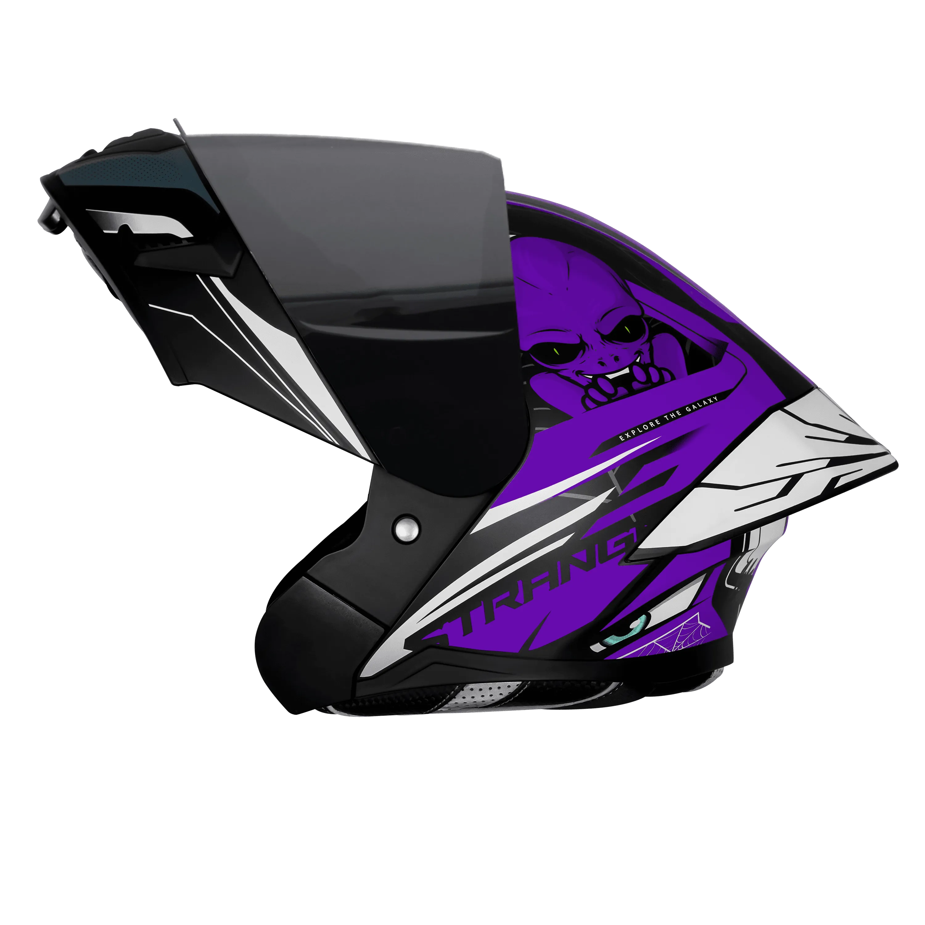 Steelbird Sba 20 Strance Black Purple flip up helmet 