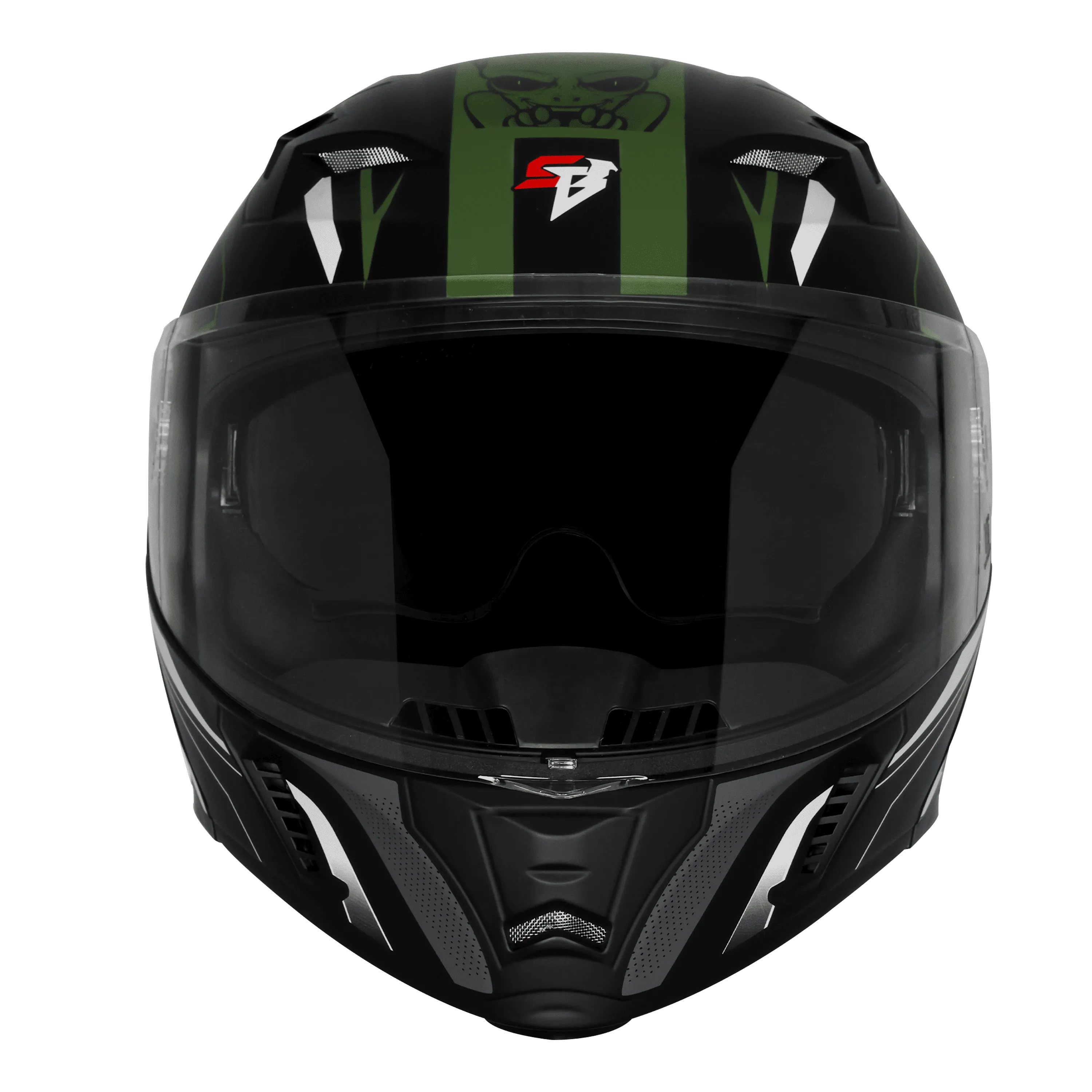 Steelbird Sba Strange Black Green Flip Up Helmet