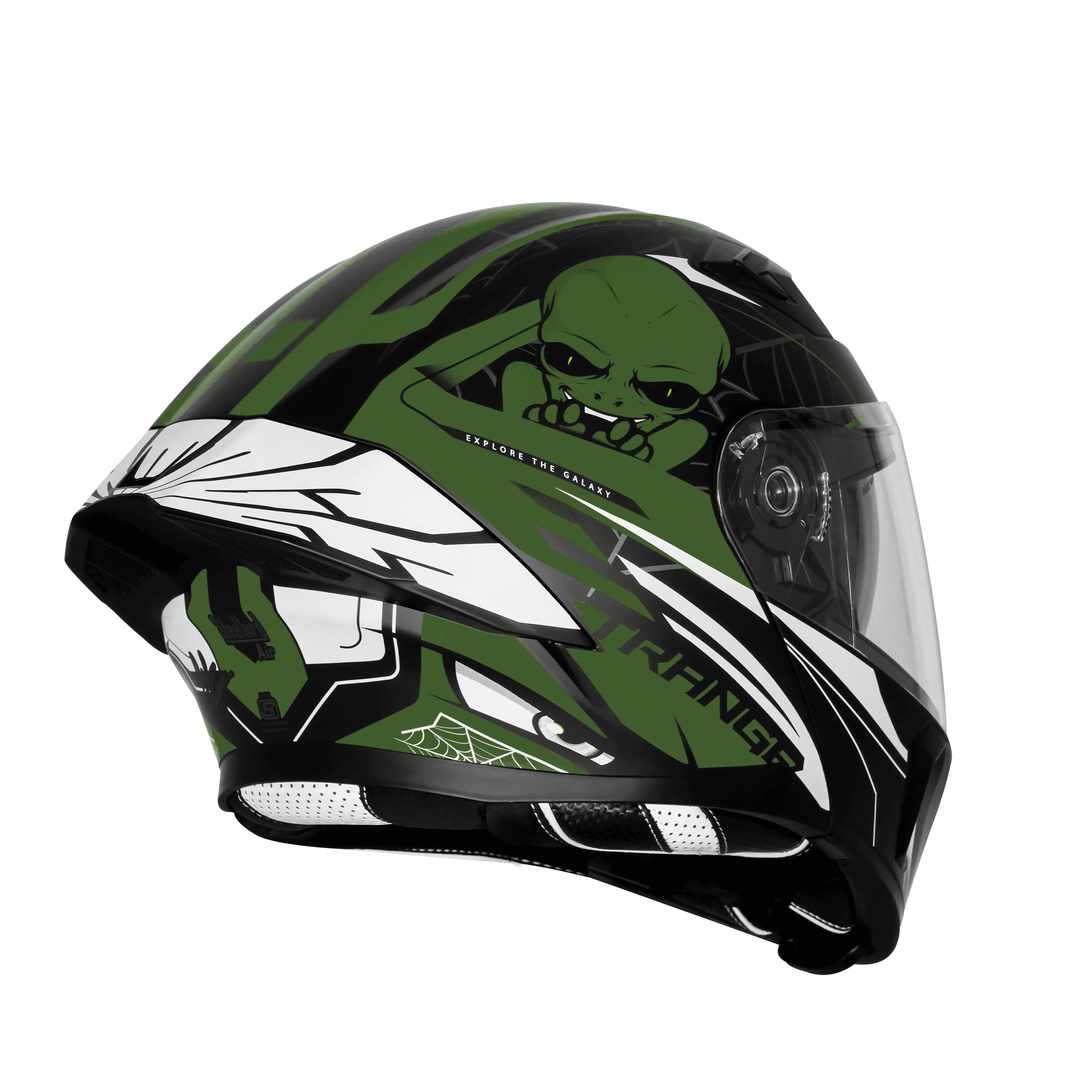 Steelbird Sba Strange Black Green Flip Up Helmet