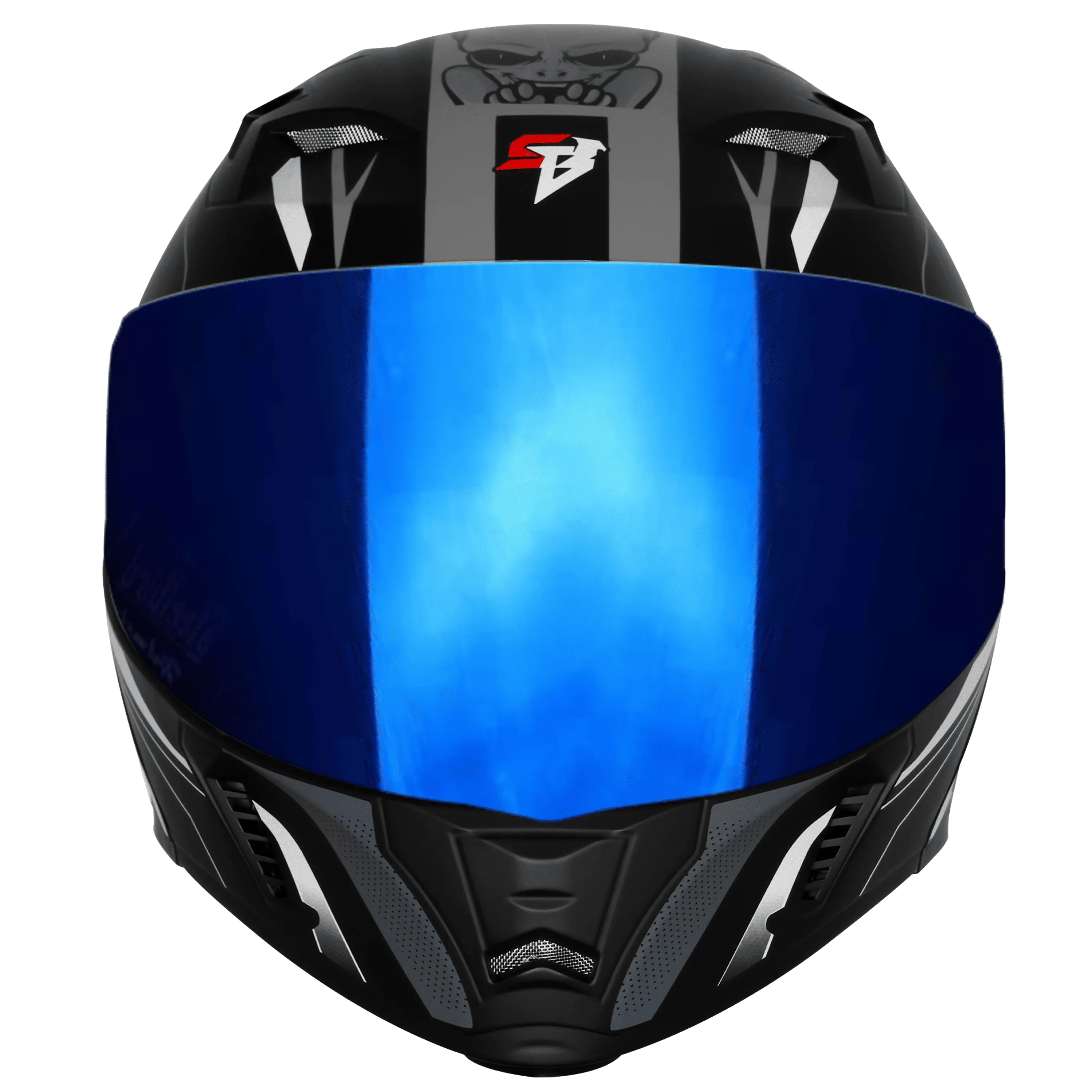 Steelbird Sba Strange Black Grey Flip Up Helmet