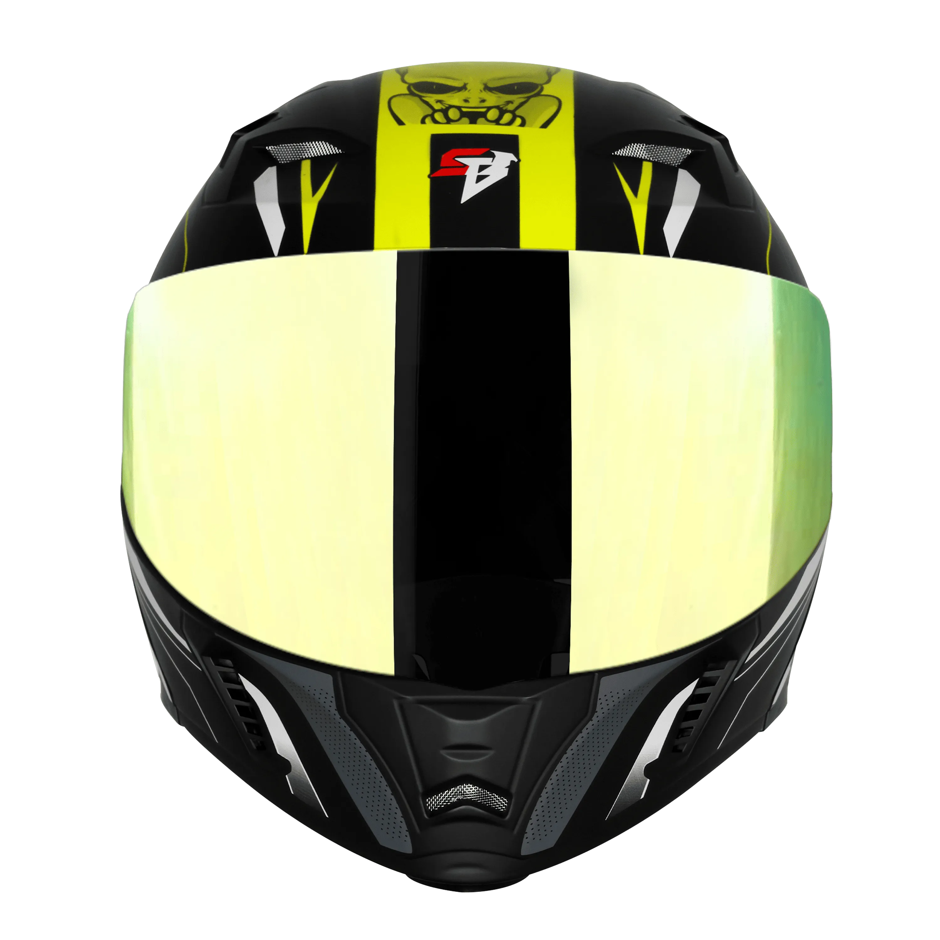 Steelbird Sba Strange Black Neon Flip Up Helmet