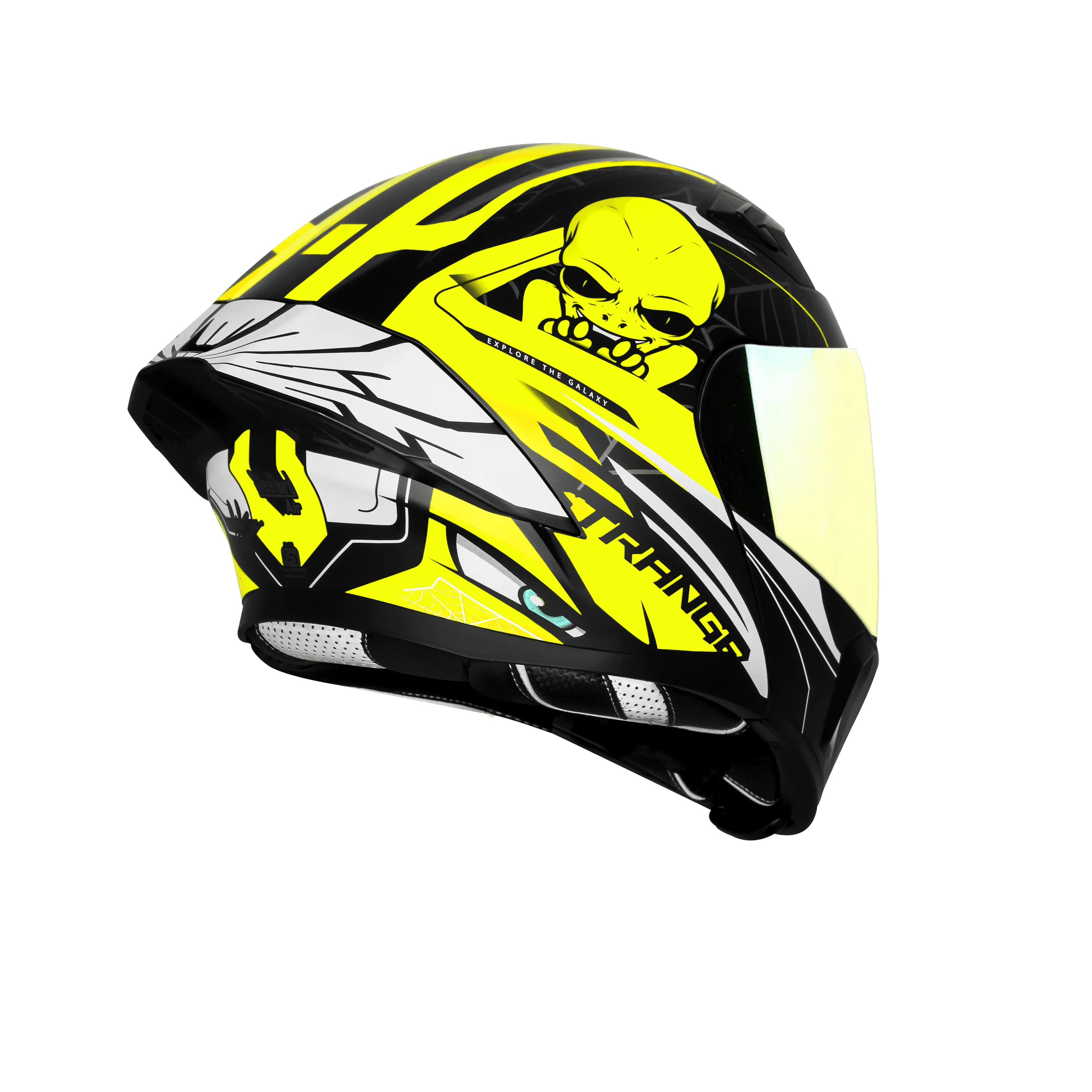 Steelbird Sba Strange Black Neon Flip Up Helmet
