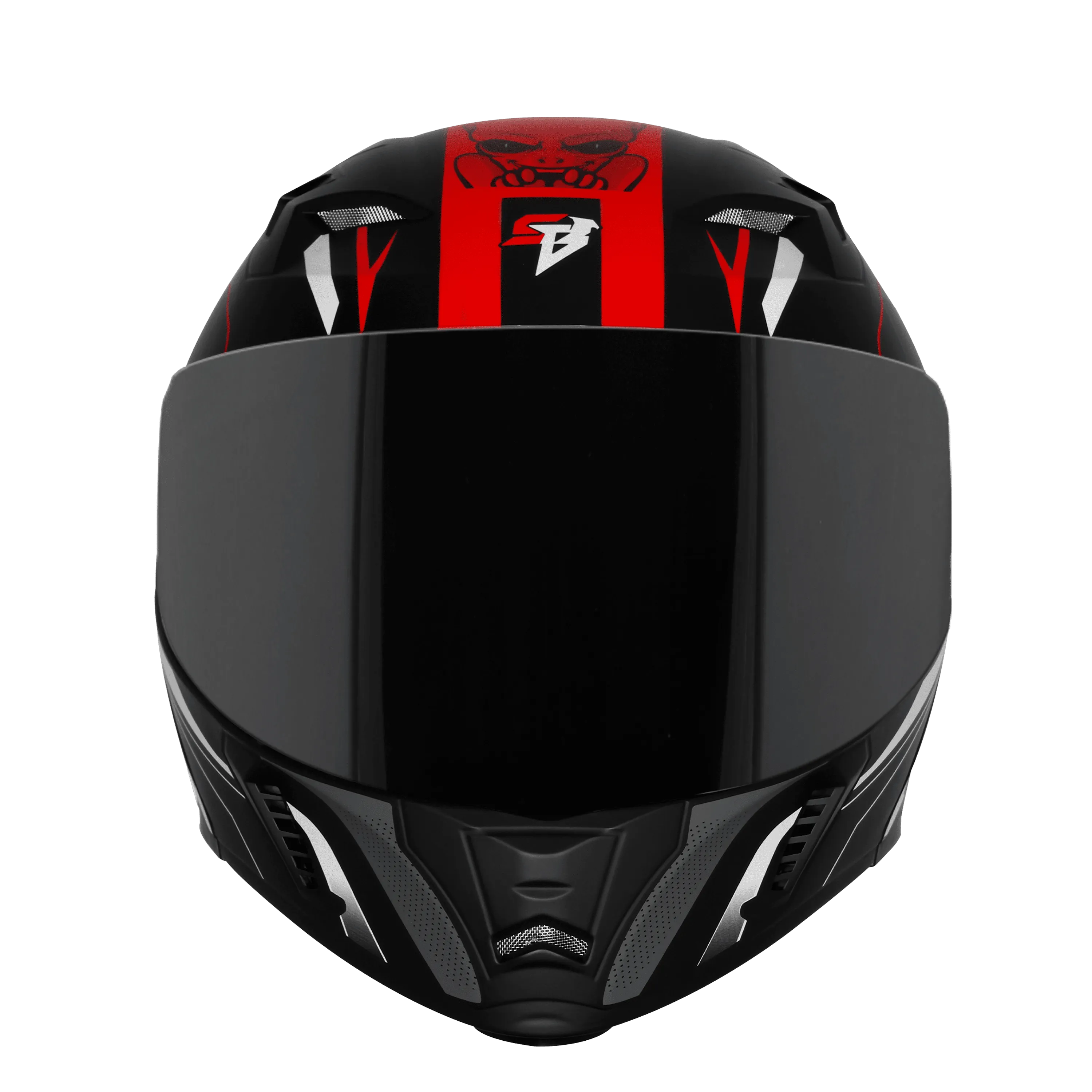 Steelbird Sba Strange Black Red Flip Up Helmet