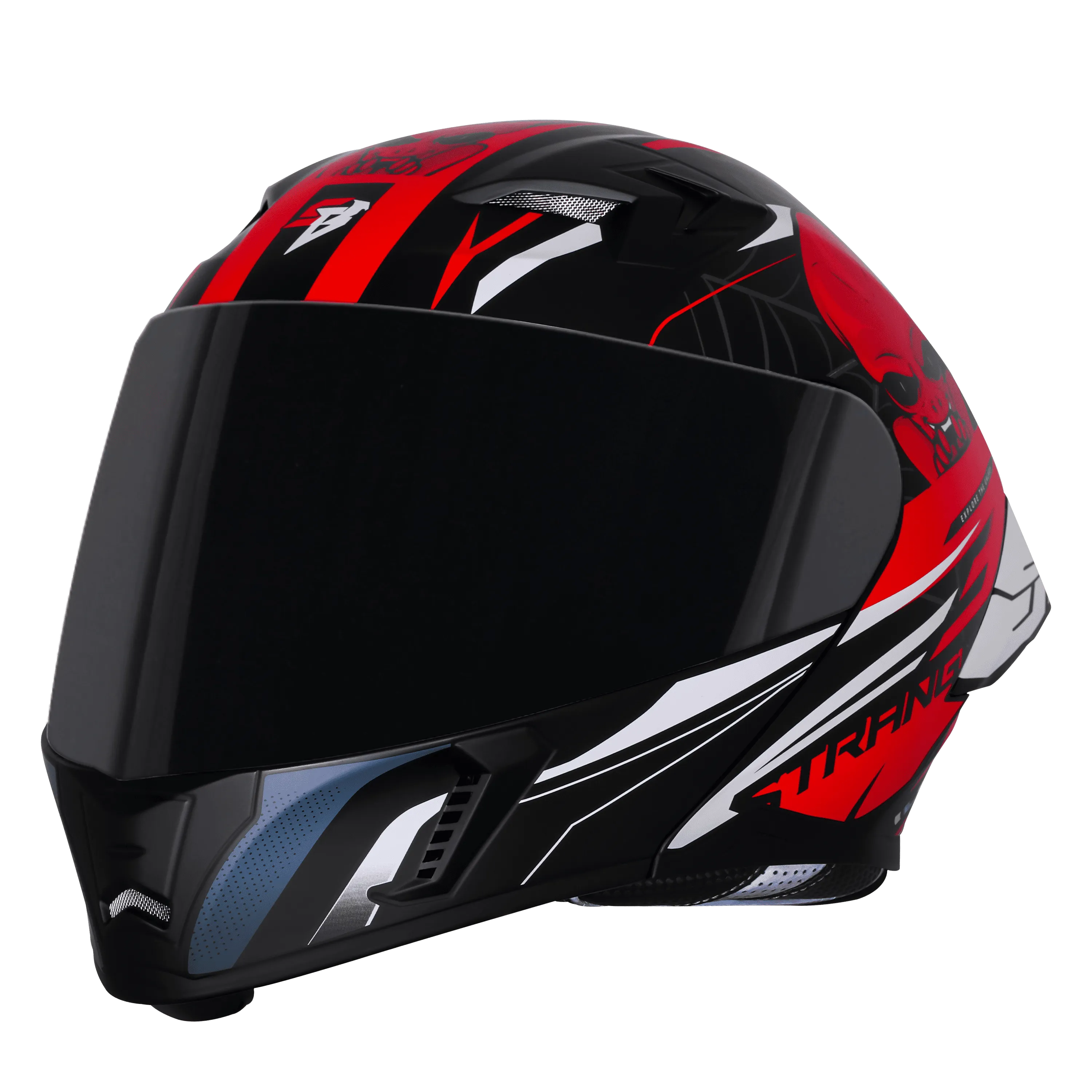 Steelbird Sba Strange Black Red Flip Up Helmet