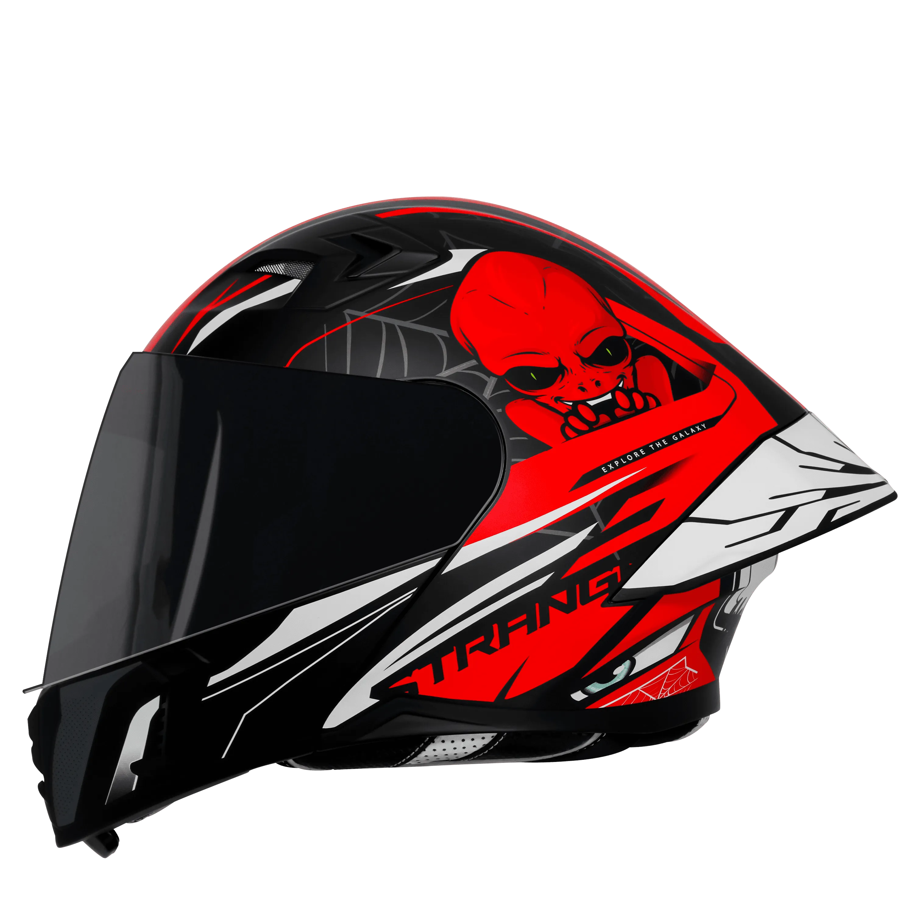 Steelbird Sba Strange Black Red Flip Up Helmet