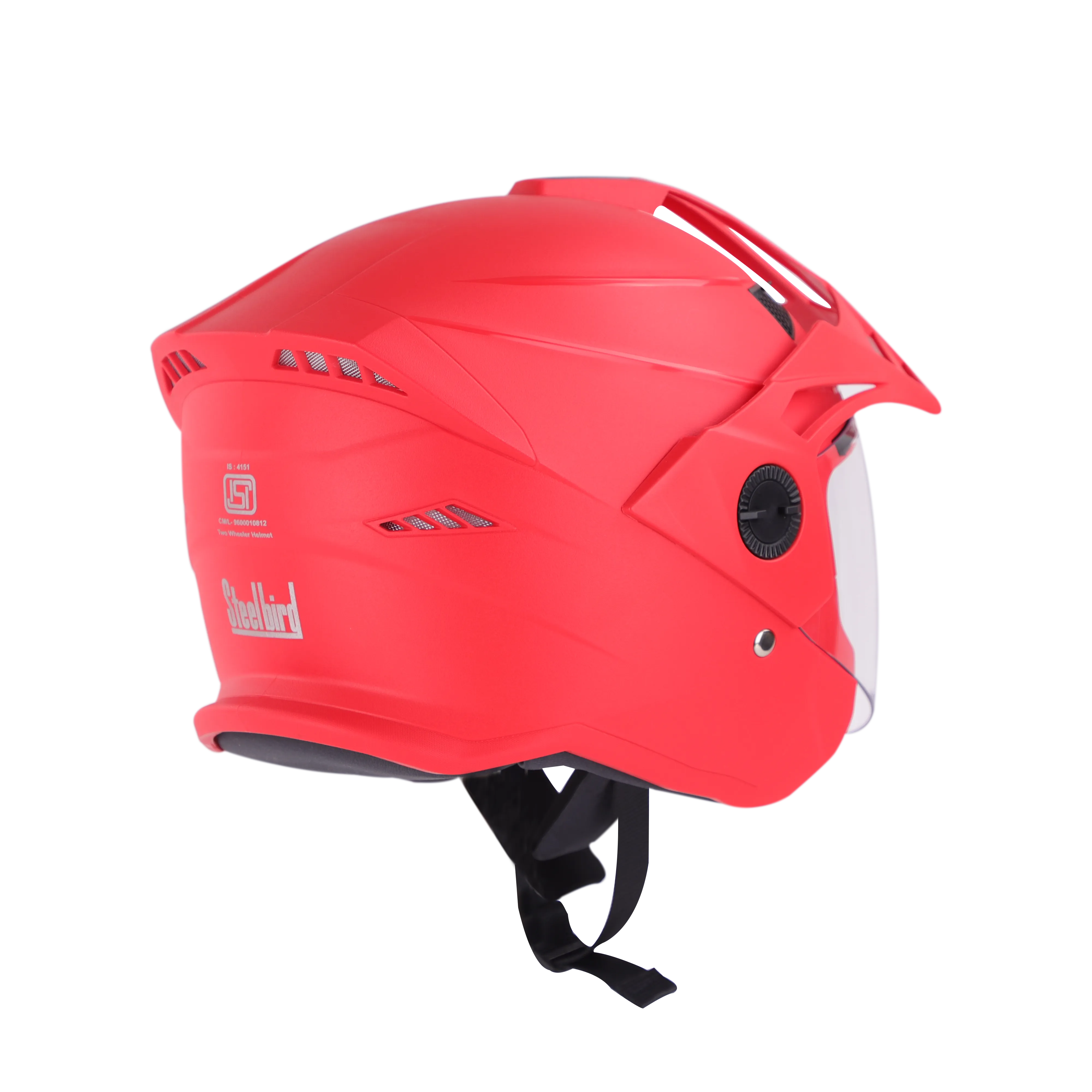 Steelbird Sbh-23 Ava Dashing Red p-cap Half face Helmet