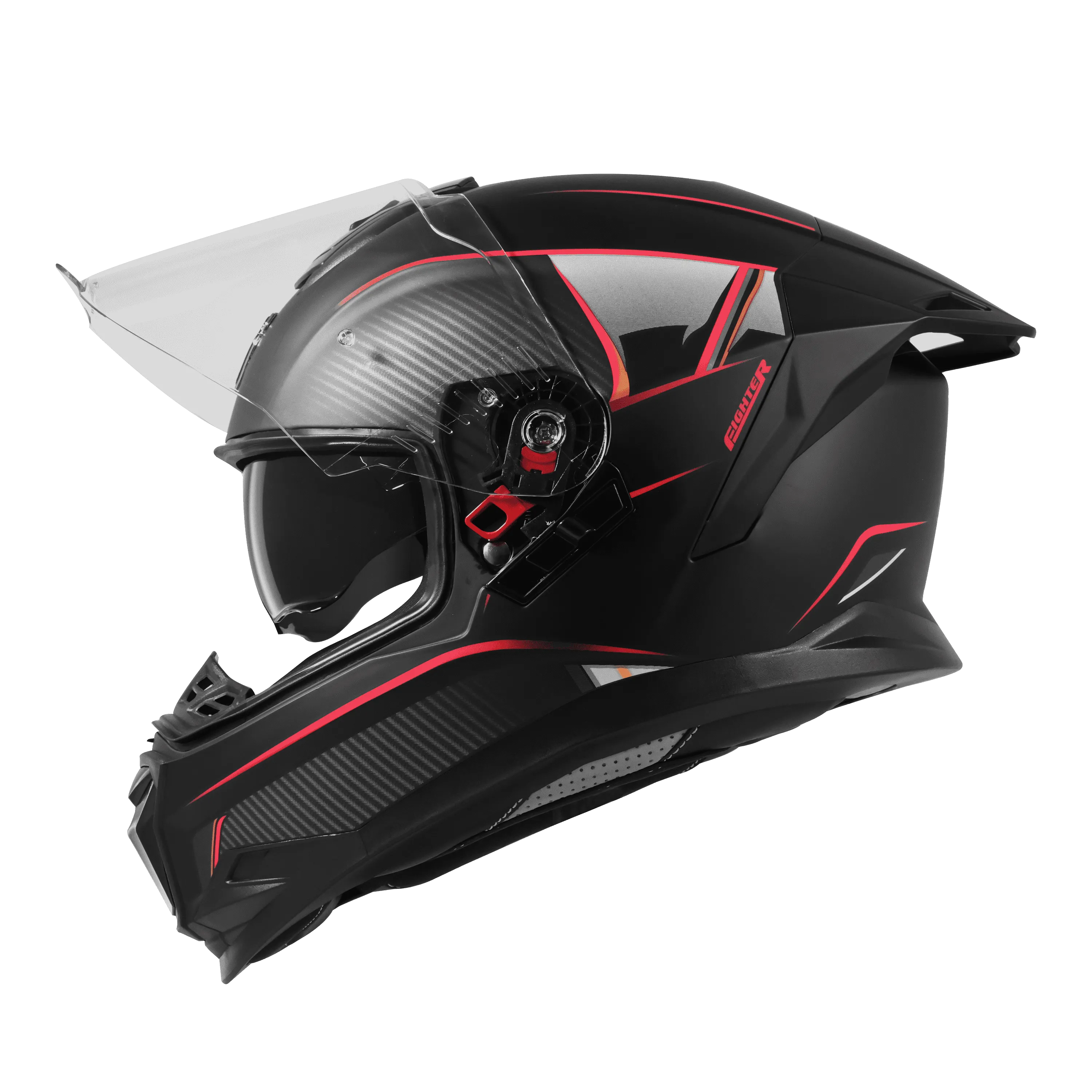 Steelbird Sbh-57 Fighter F1 Black Red Full Face Helmet