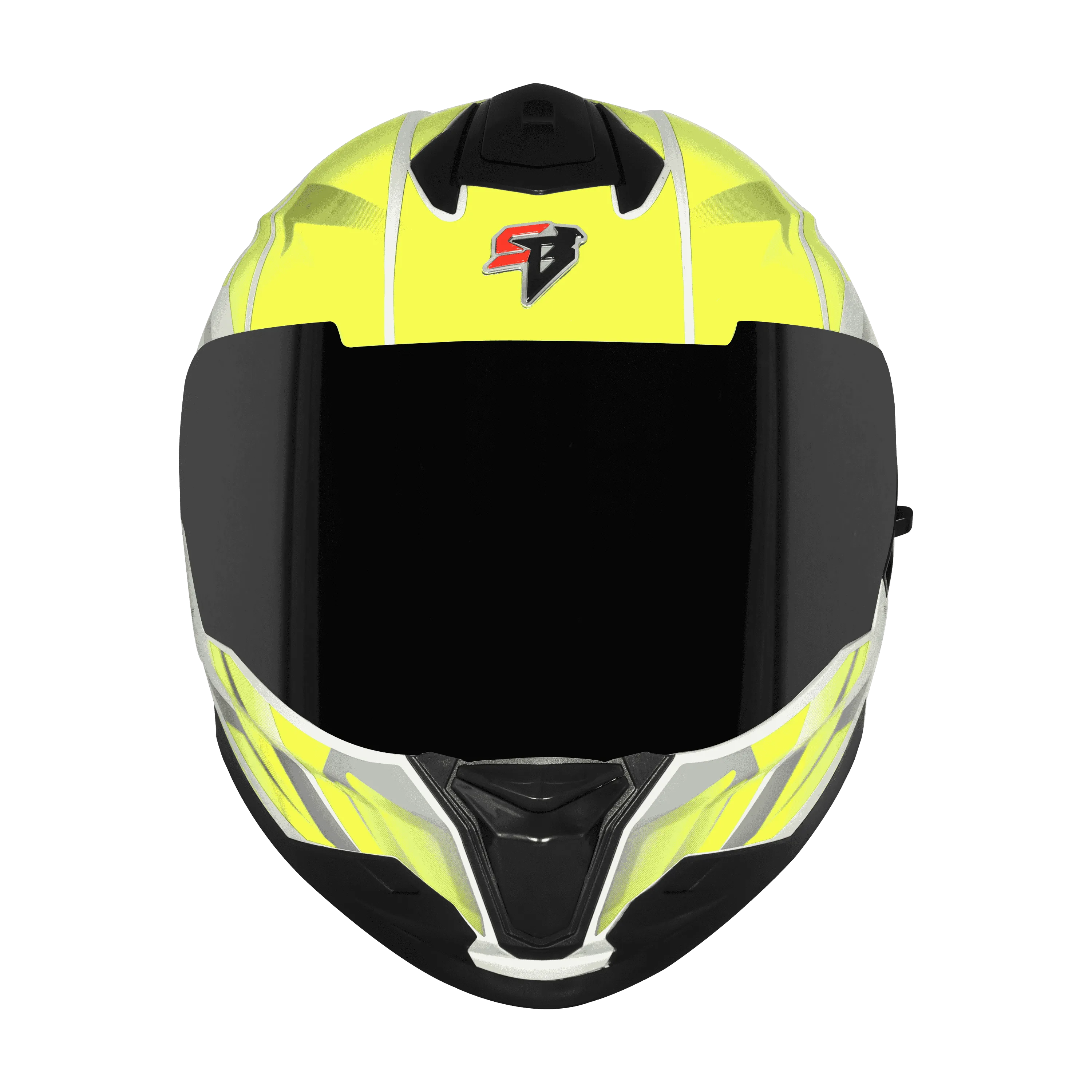 Steelbird Sbh-57 Fighter F4 White Fl Yellow Full face Helmet