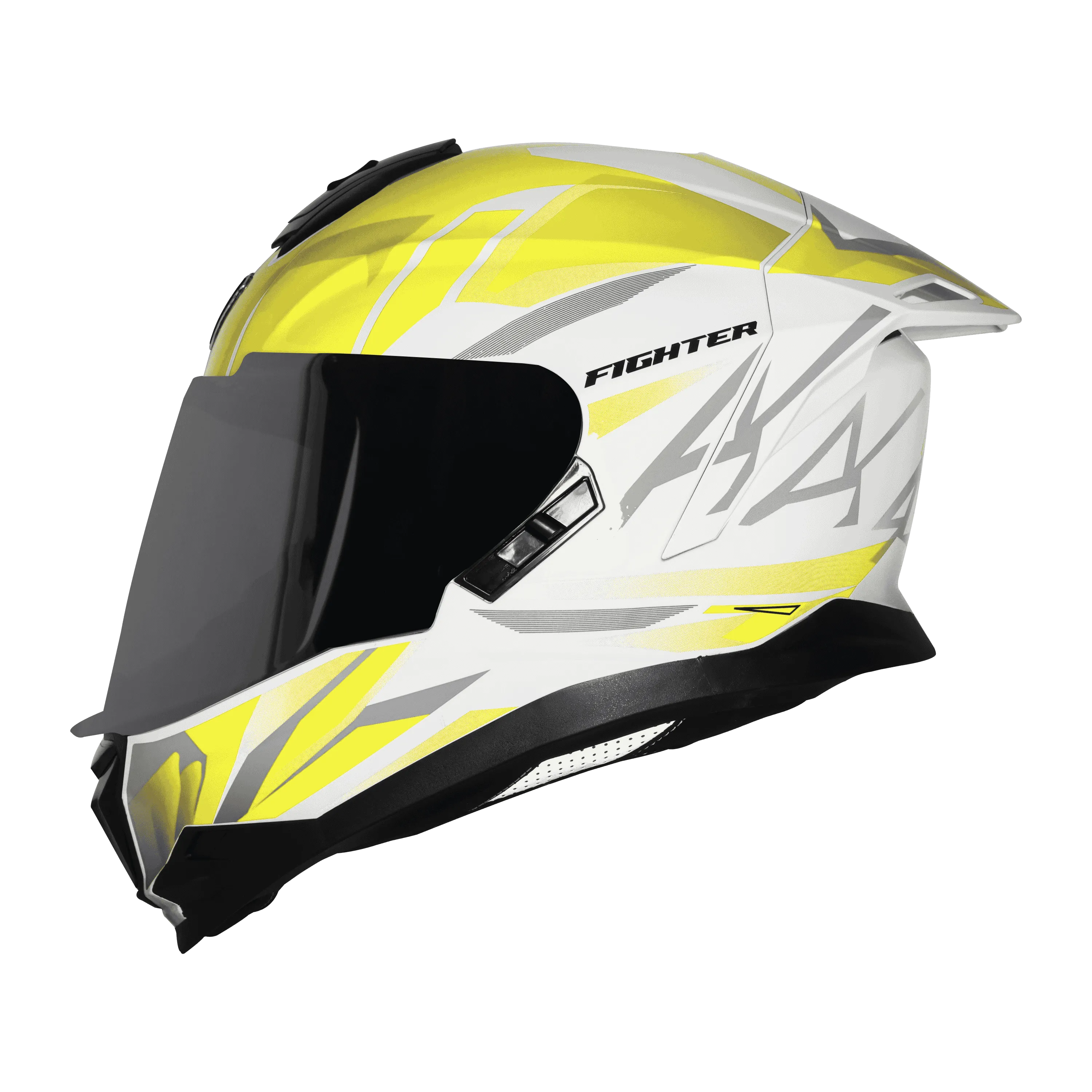 Steelbird Sbh-57 Fighter F4 White Fl Yellow Full face Helmet