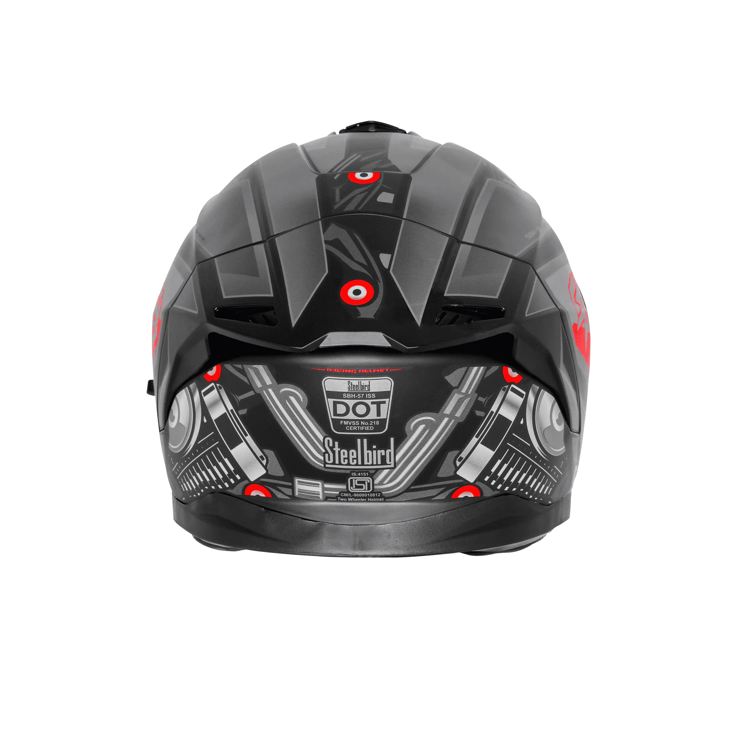 Steelbird Sbh-57 Fighter F8 Black Gray Full face Helmet