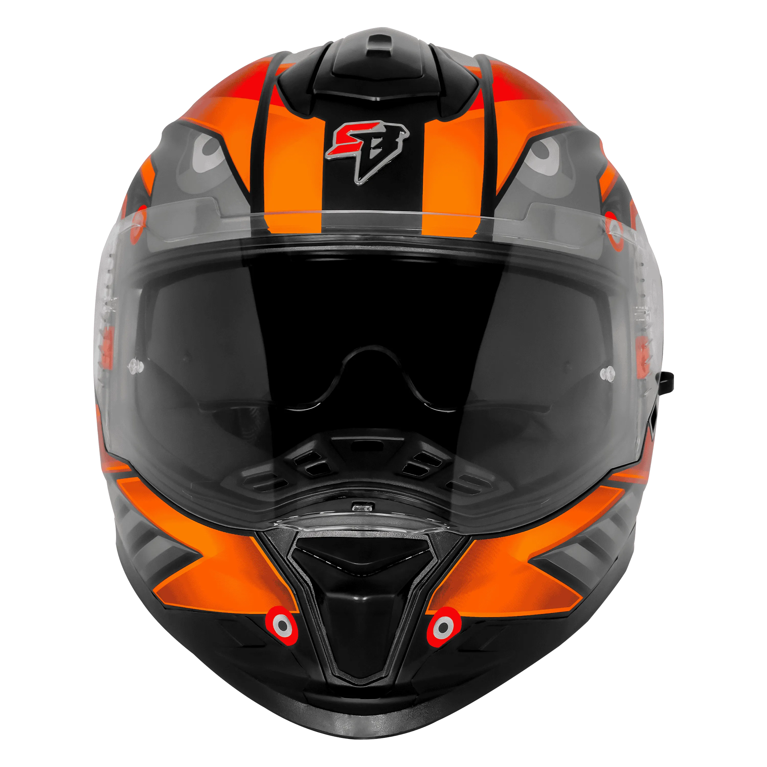 Steelbird Sbh-57 Fighter F8 Black Orange Full Face Helmet