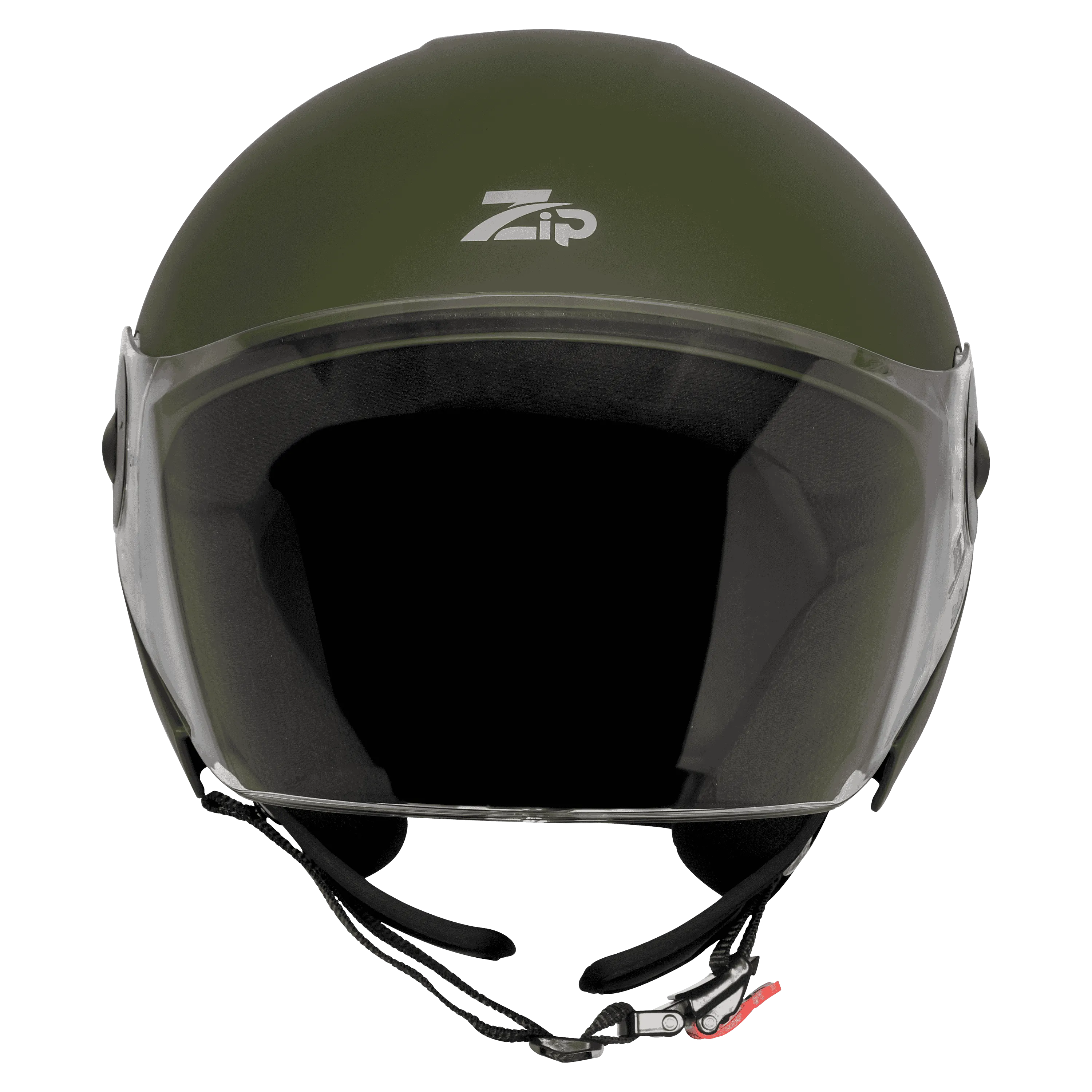 Steelbird Sbh-64 Zip Black Battle Green Half Face Helmet