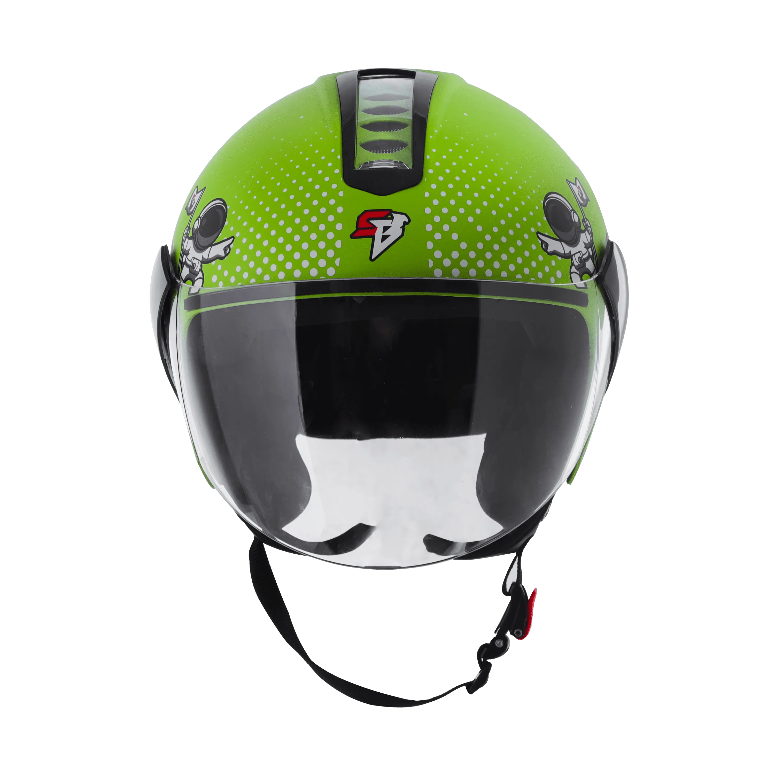 Steelbird Sbh5 Astronaut Yellow Green Half Face Helmet