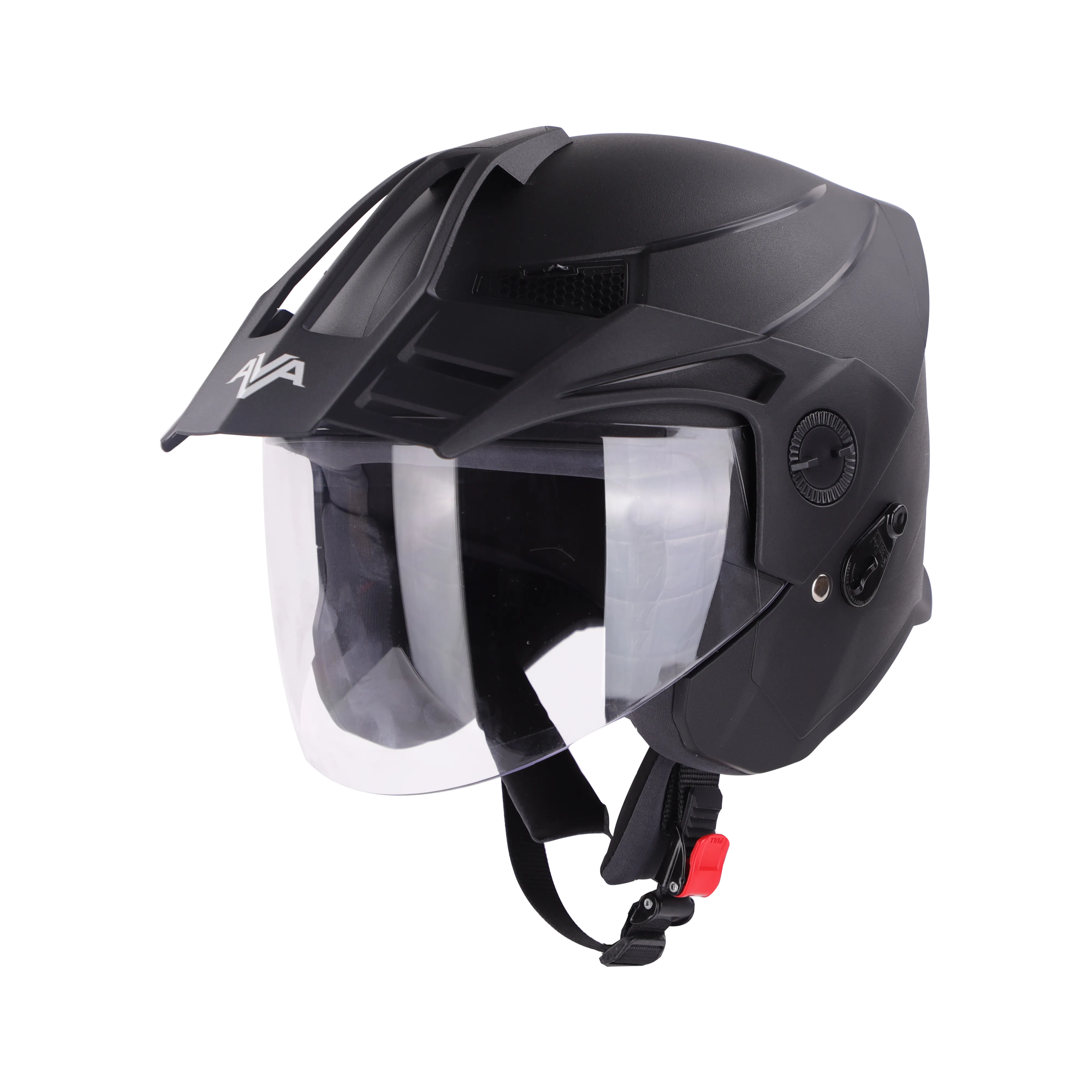 STEELBIRD Sbh 23 Ava Dashing Black Half Face Helmet