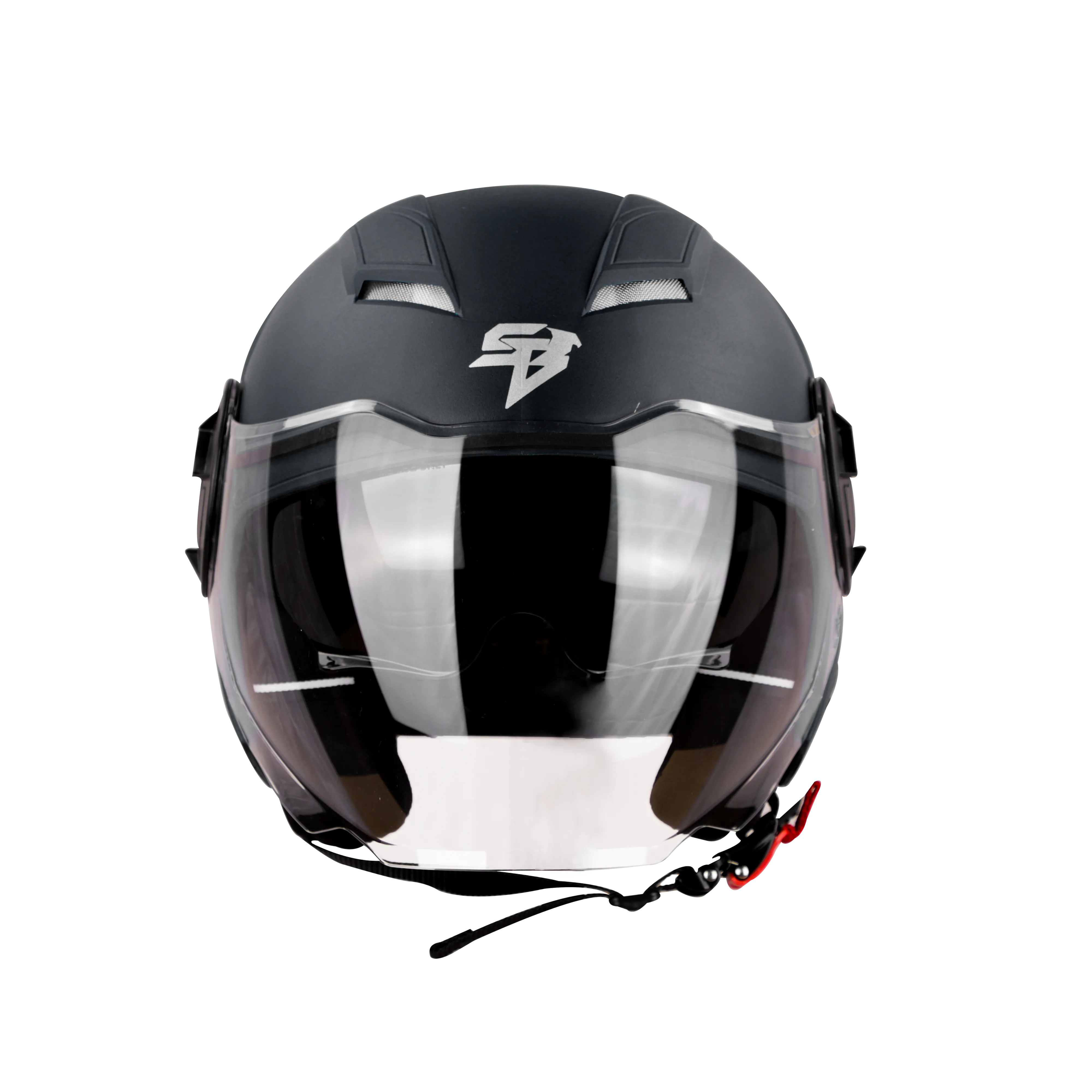Steelbird Sbh 31 Drx Black Smoke Sun Shield Half Face Helmet