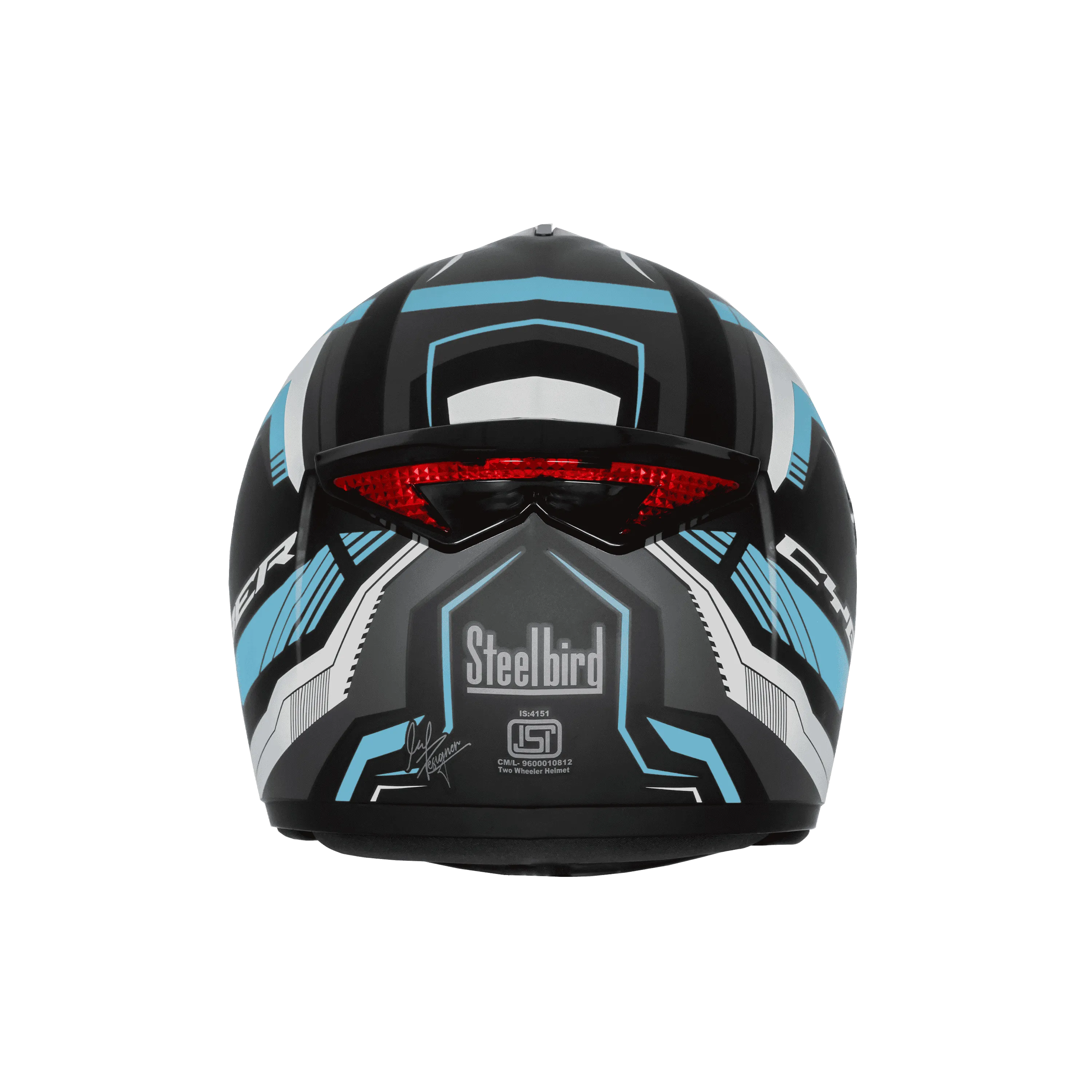 Steelbird Sbh 34 Rf Cyper Black Blue Full Face Helmet