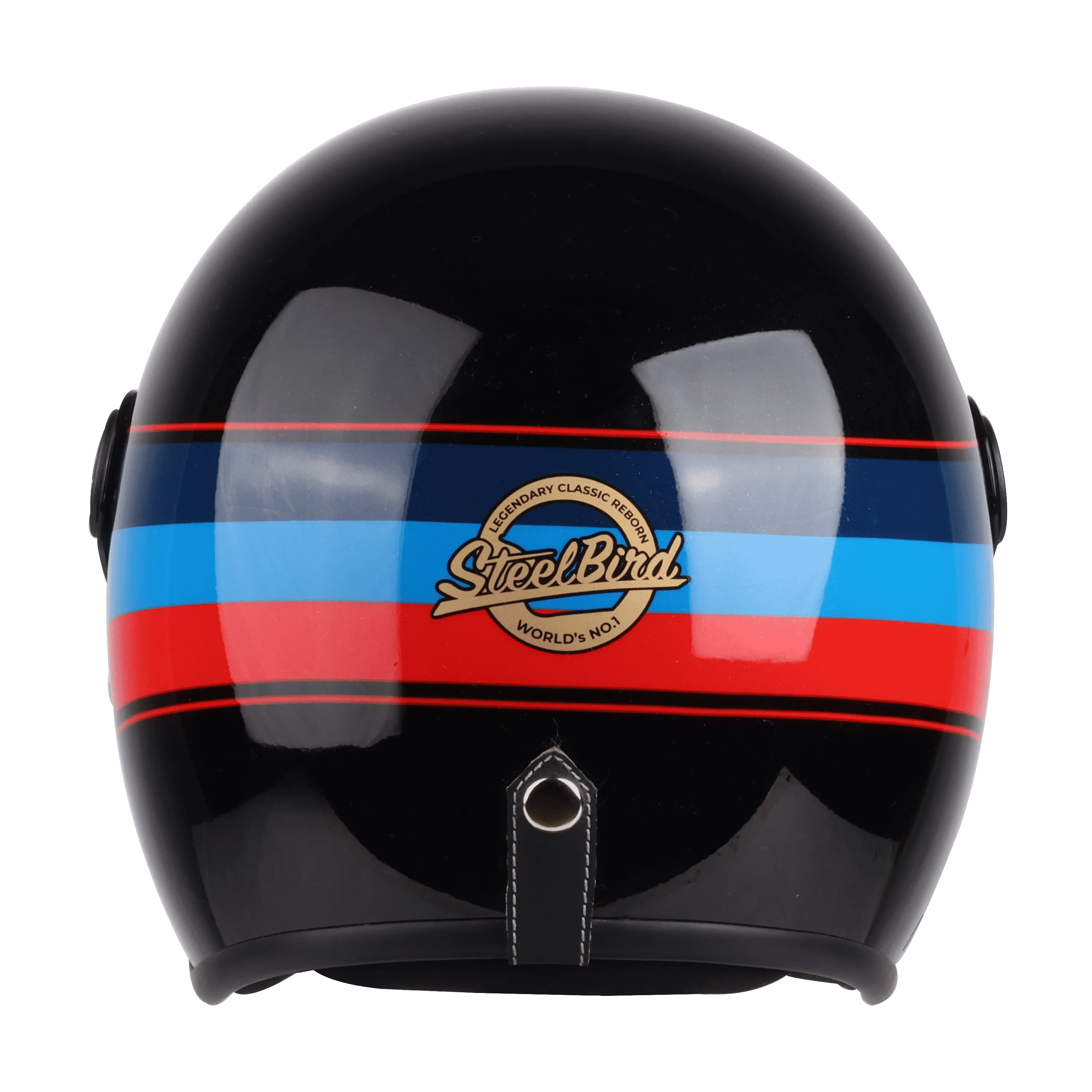 STEELBIRD Sbh 54 Vintage Black Red Half Face Helmet