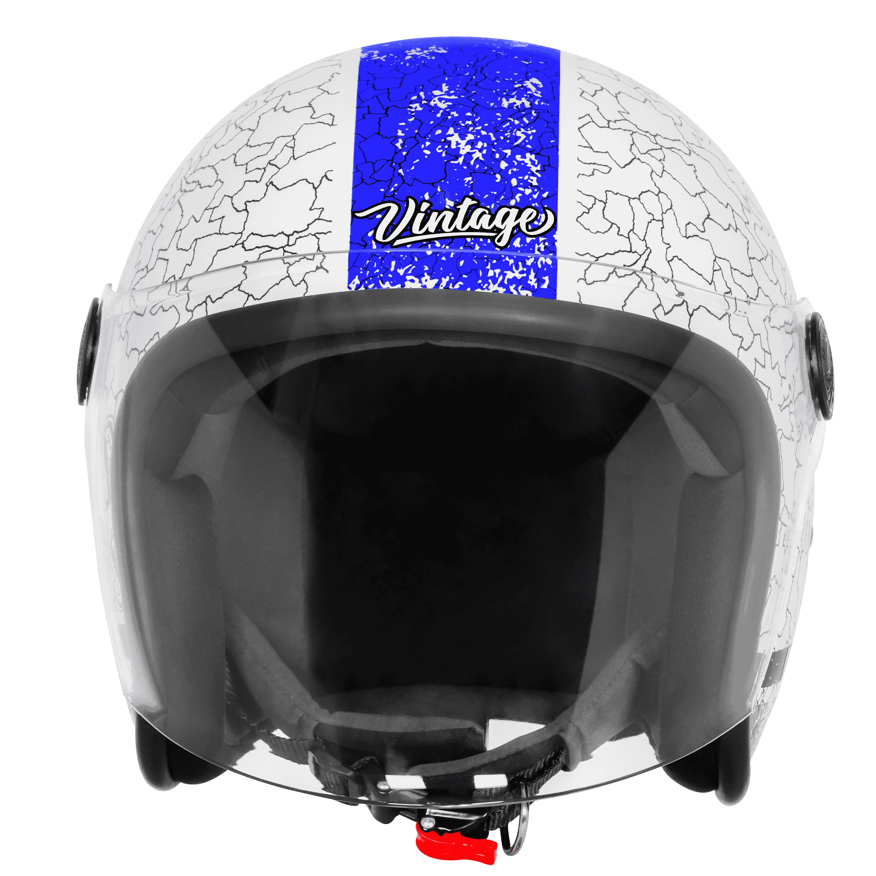 Steelbird Sbh 56 Vintage No Rules White Blue Half Face Helmet