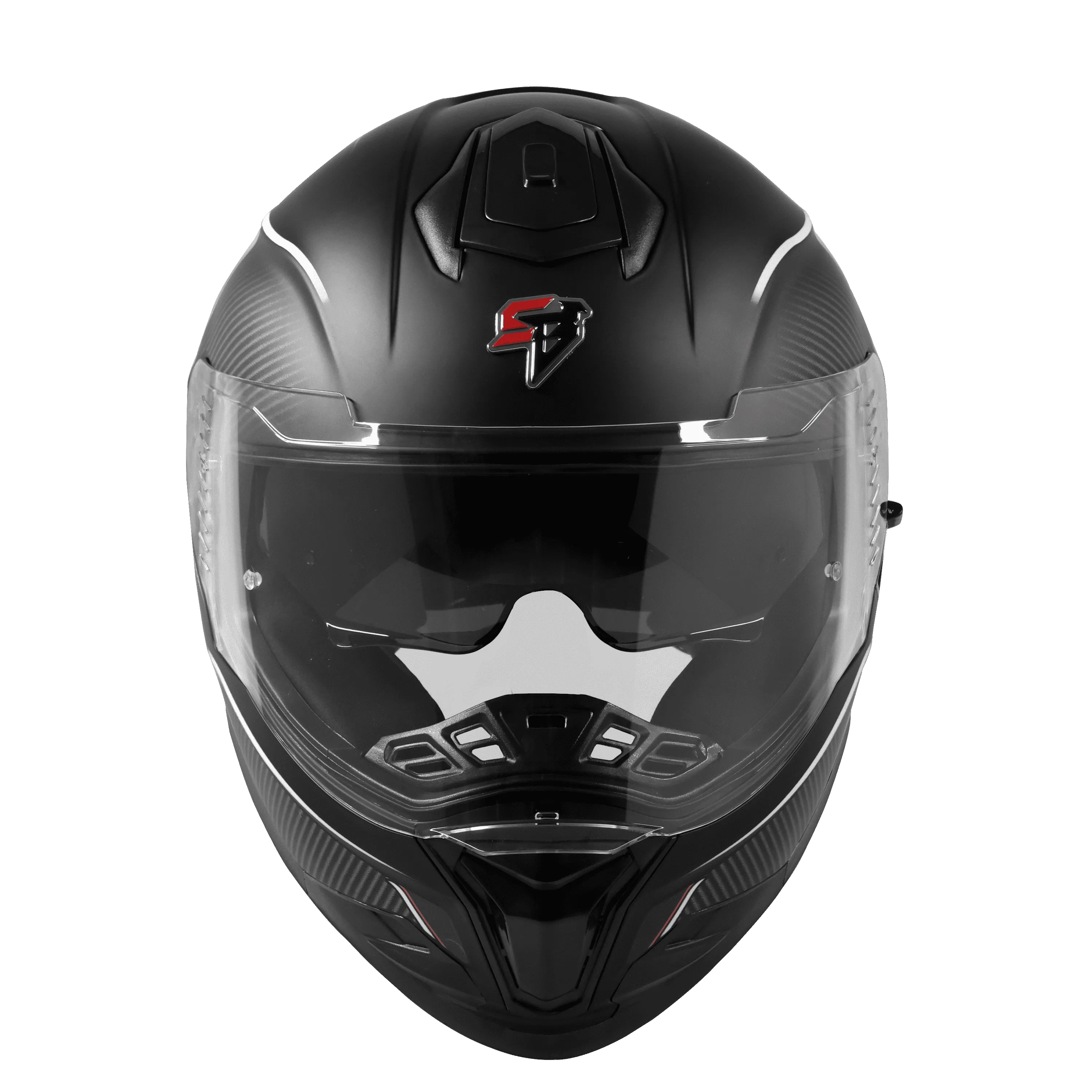Steelbird Sbh 57 Fighter Black White Full Face Helmet