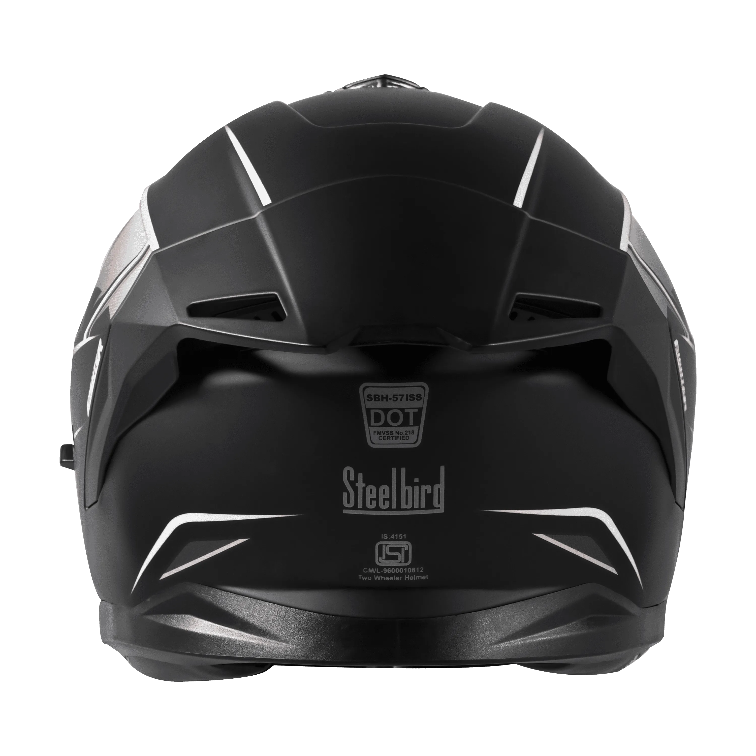 Steelbird Sbh 57 Fighter Black White Full Face Helmet