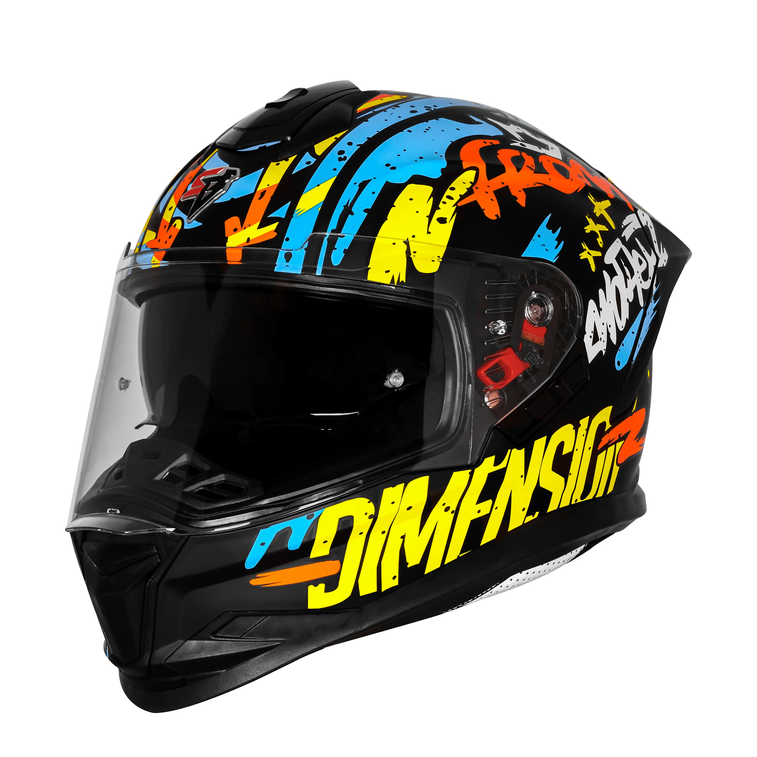 Steelbird Sbh 57 Fighter F10 Black Neon Orange Full Face Helmet