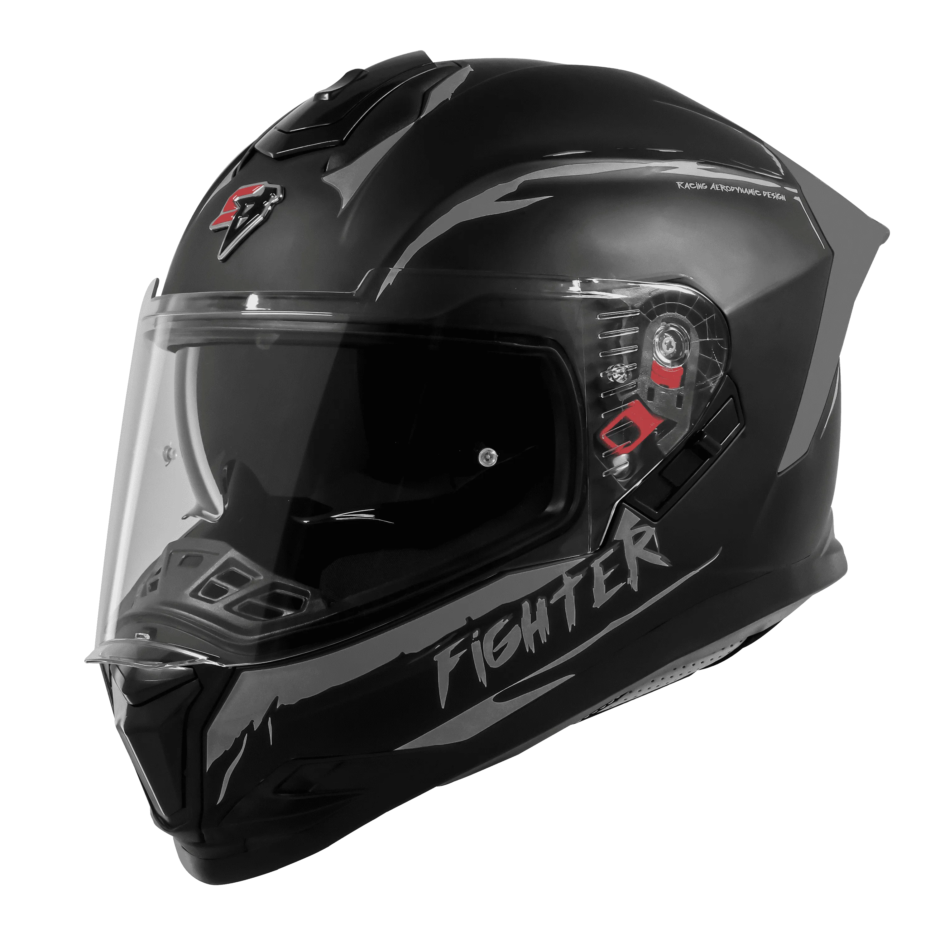steelbird Sbh 57 Fighter F2 Matt Black Silver Full Face Helmet