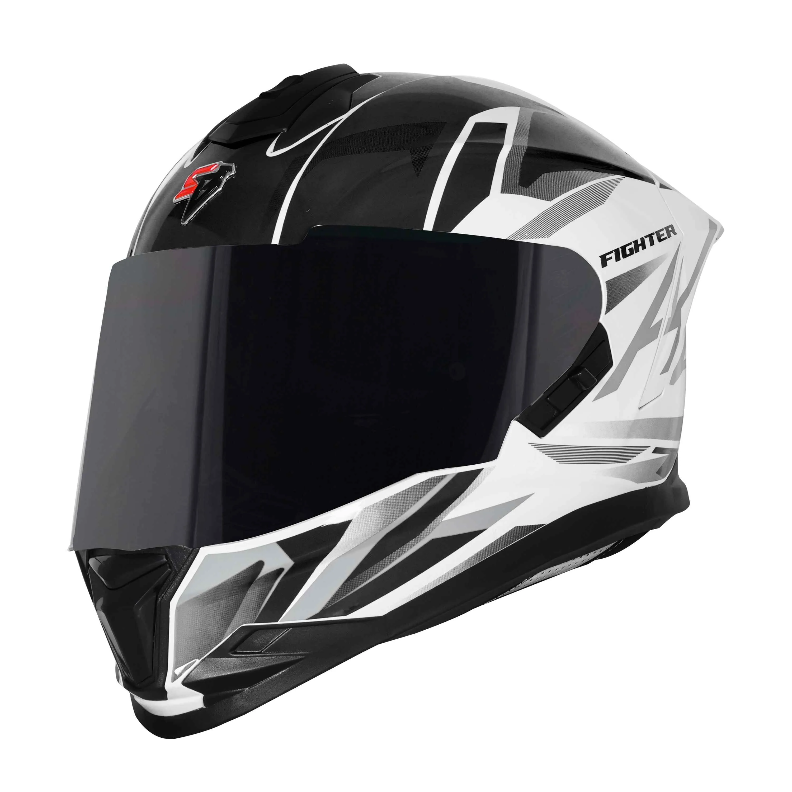 Steelbird Sbh 57 Fighter F4 White Black Full face helmet
