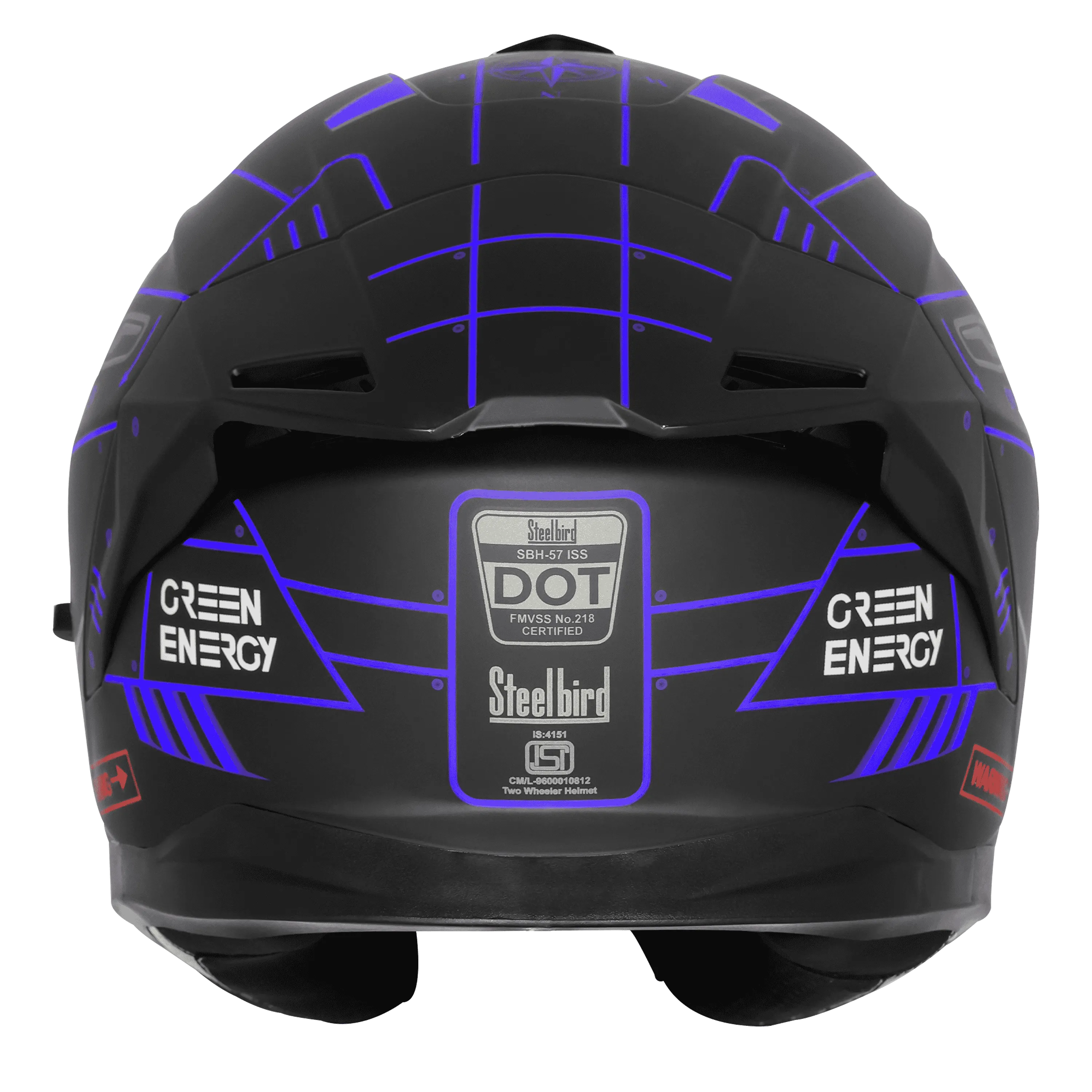 Steelbird Sbh 57 Fighter F6 Black Blue Full face Helmet