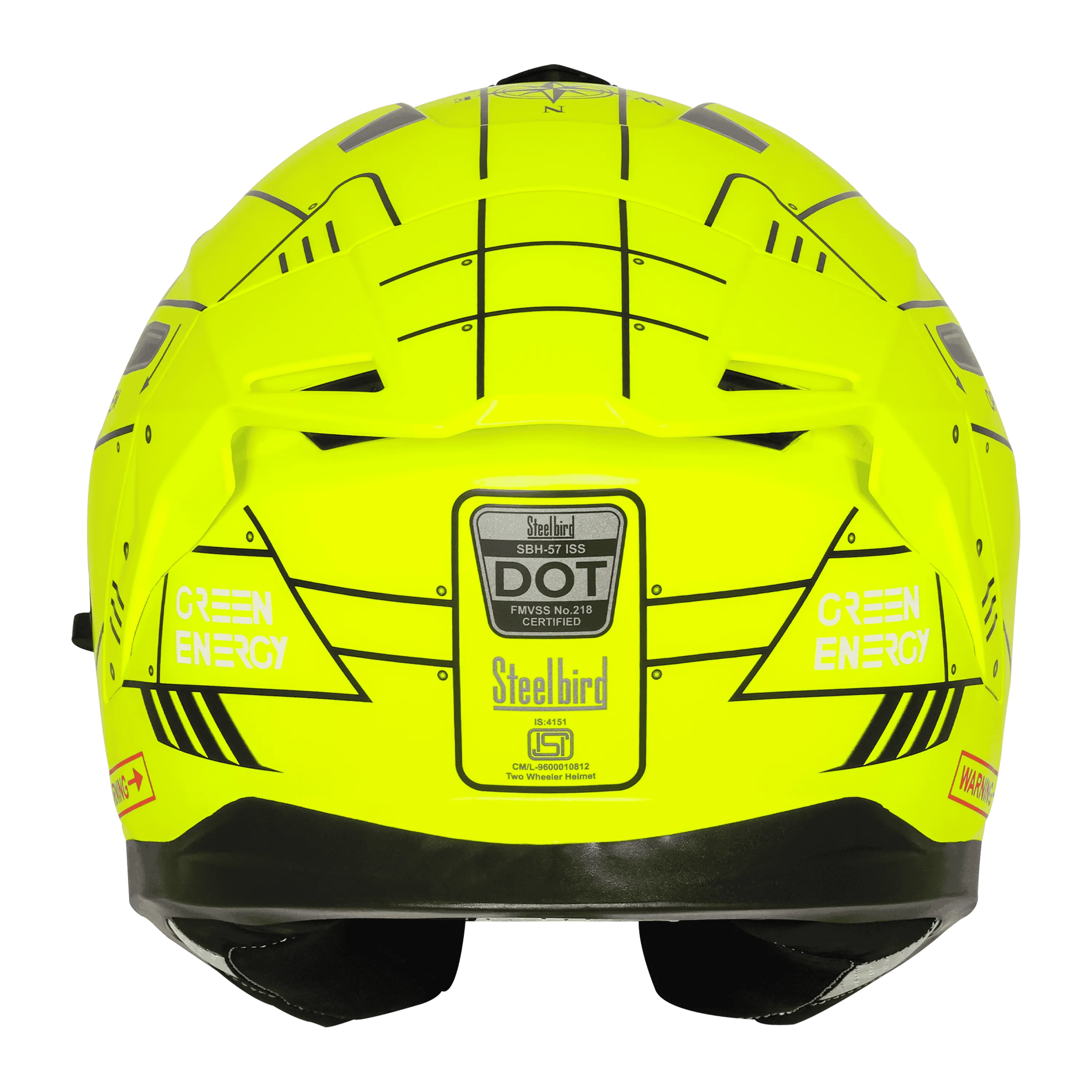 Steelbird Sbh 57 Fighter F6 Black Neon Full Face Helmet 