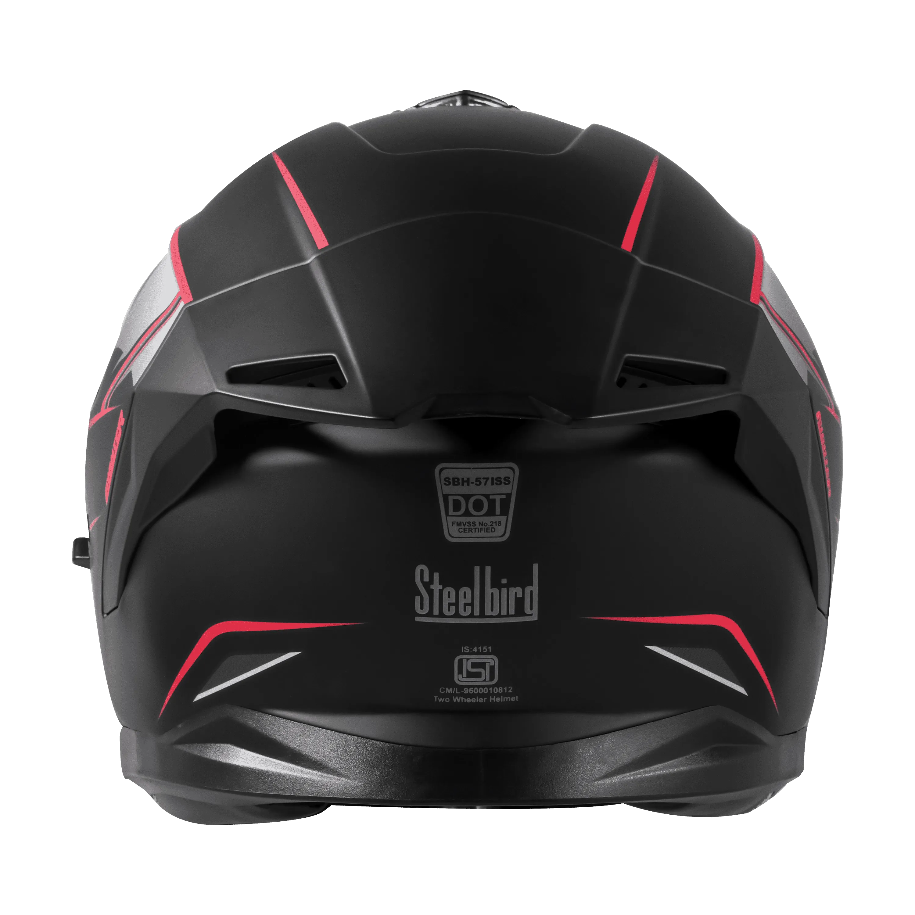 Steelbird Sbh 57 Fighter Matt Black Red Full Face Helmet