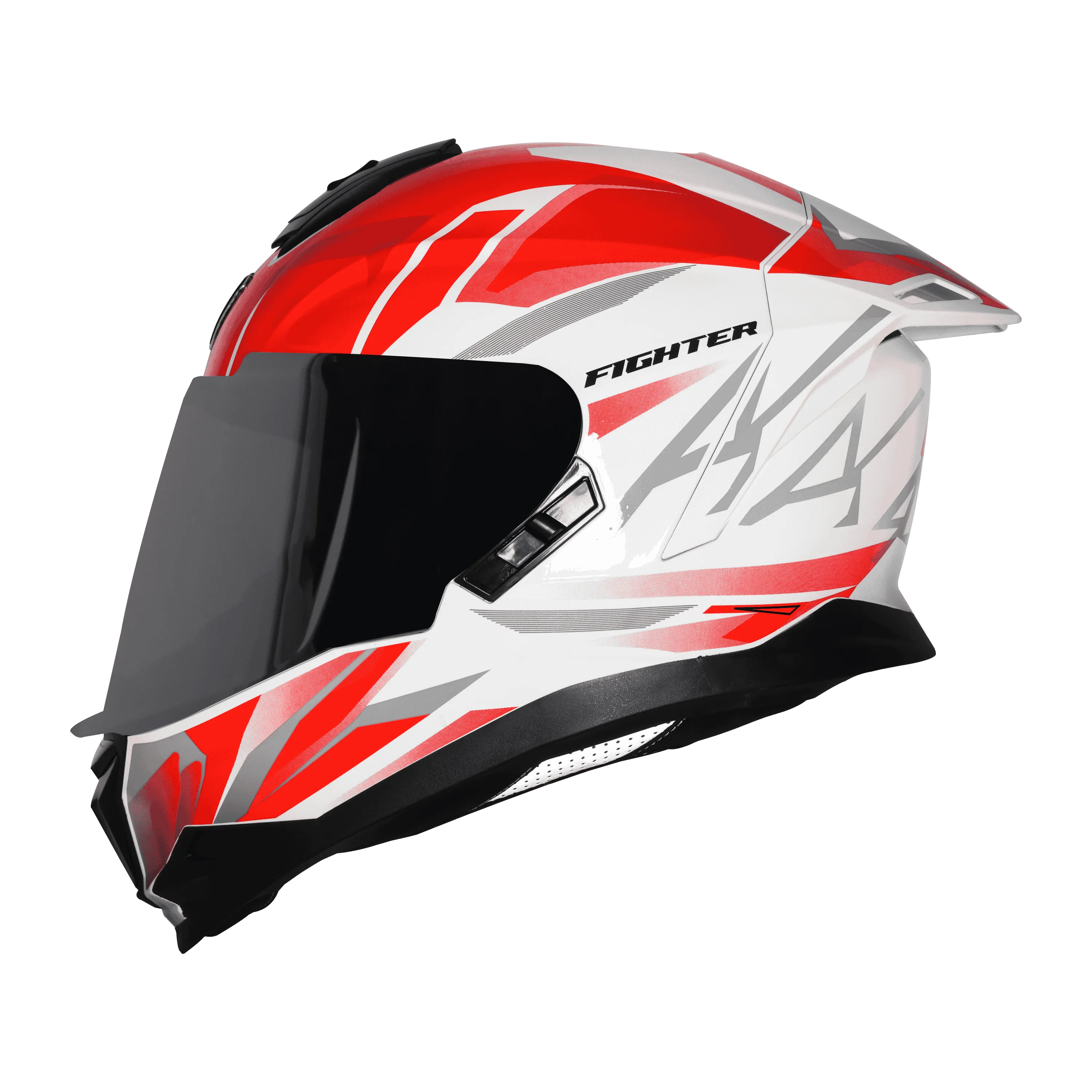 STEELBIRD Sbh 57 Iss Fighter F4 White Green Full Face Helmet
