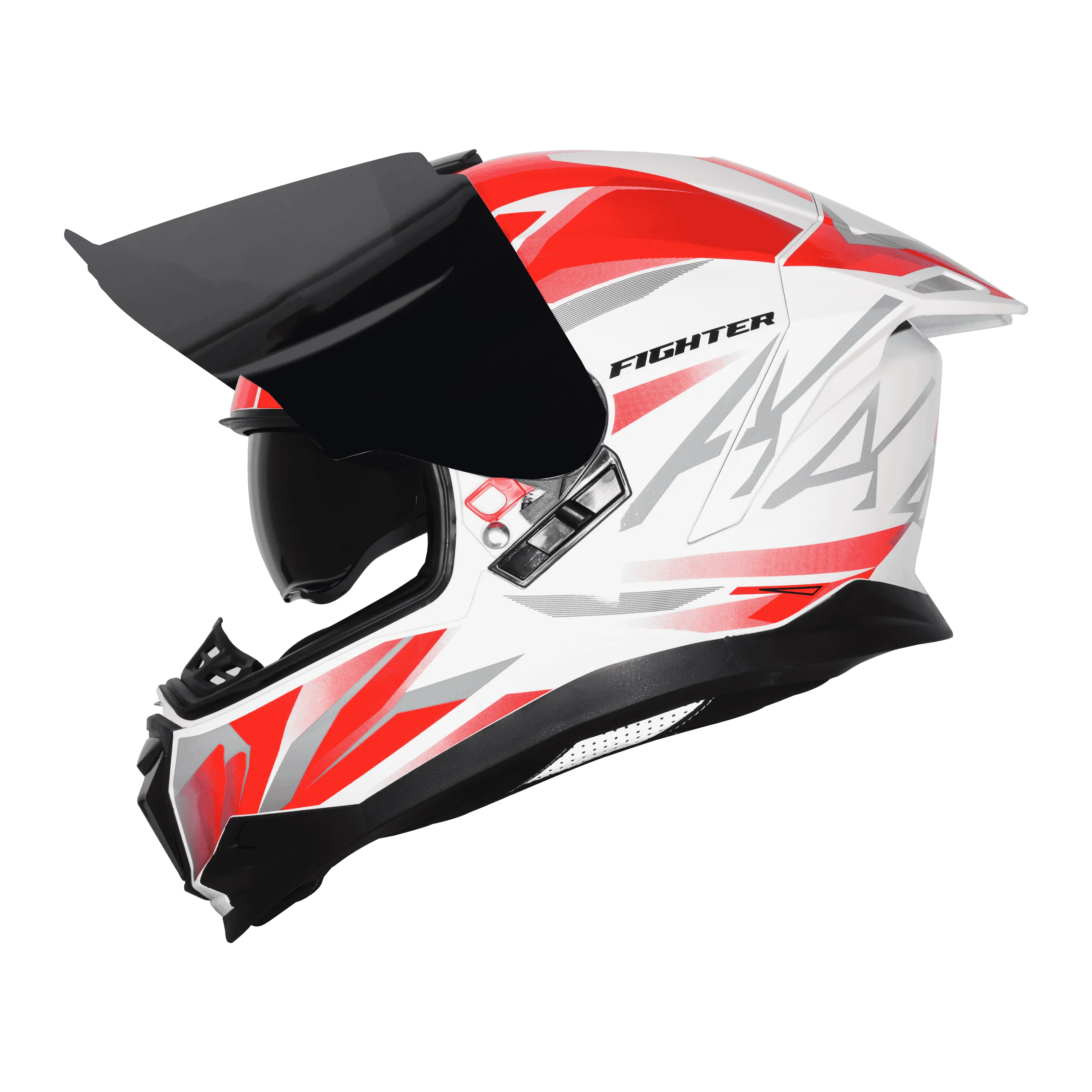 STEELBIRD Sbh 57 Iss Fighter F4 White Green Full Face Helmet