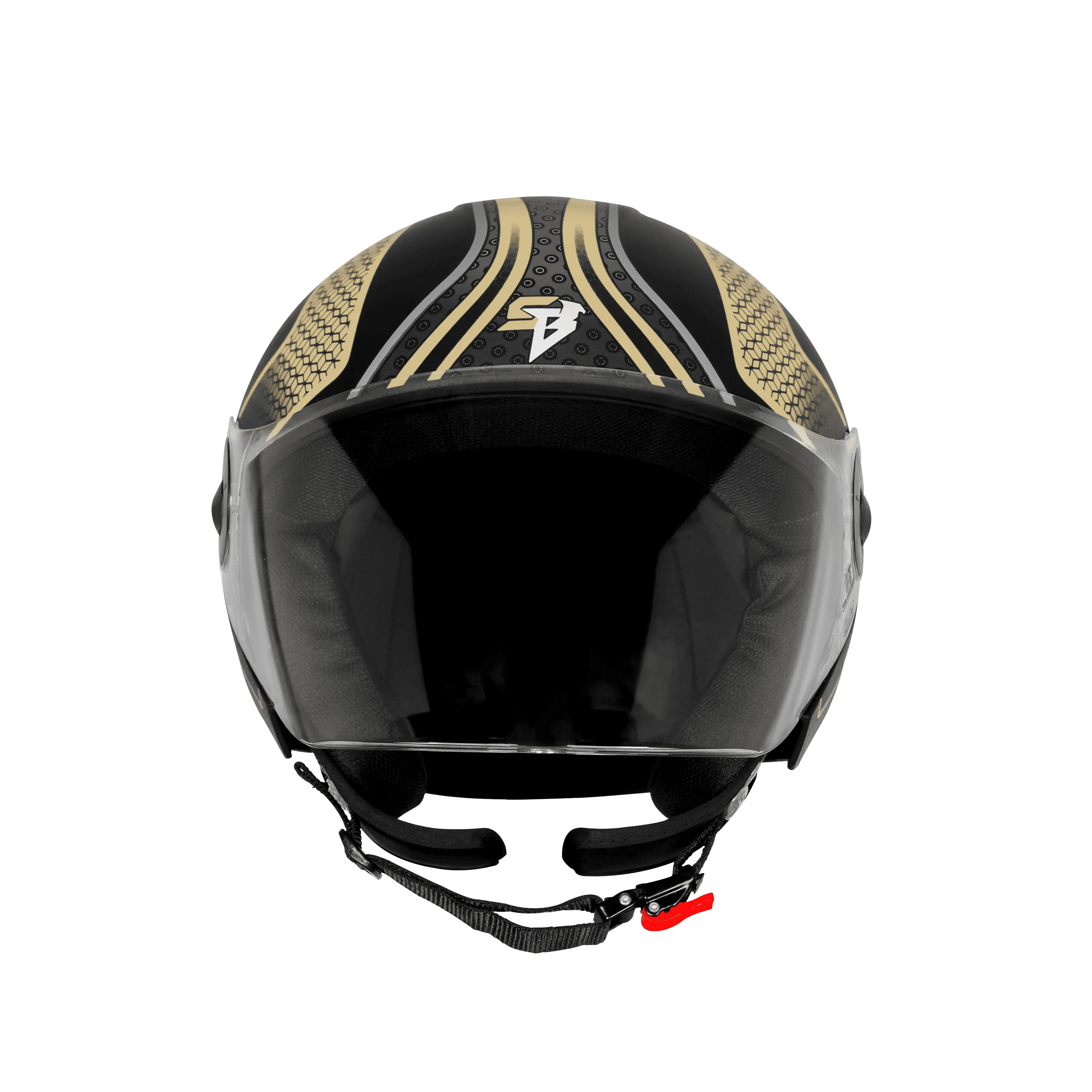 Steelbird Sbh 64 Zip Rebel Riders Black Desert Storm Half Face Helmet