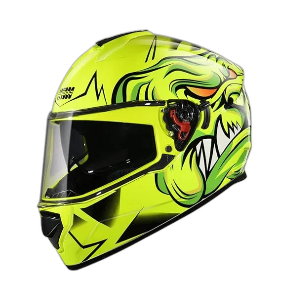 STUDDS Drifter D1 Fluorescent Yelow N5 Full Face Helmet