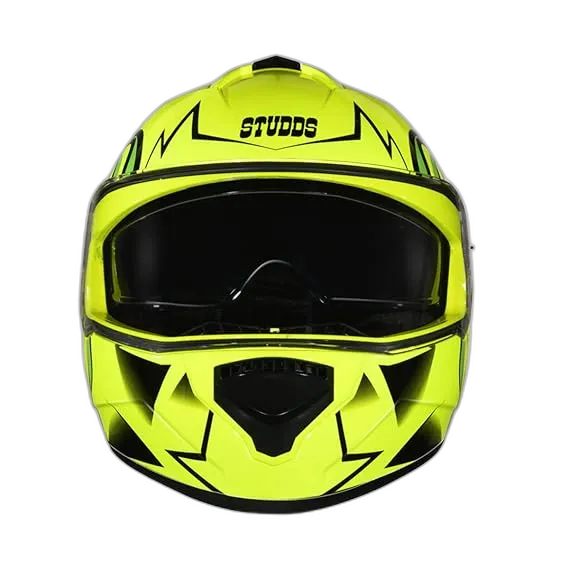 STUDDS Drifter D1 Fluorescent Yelow N5 Full Face Helmet