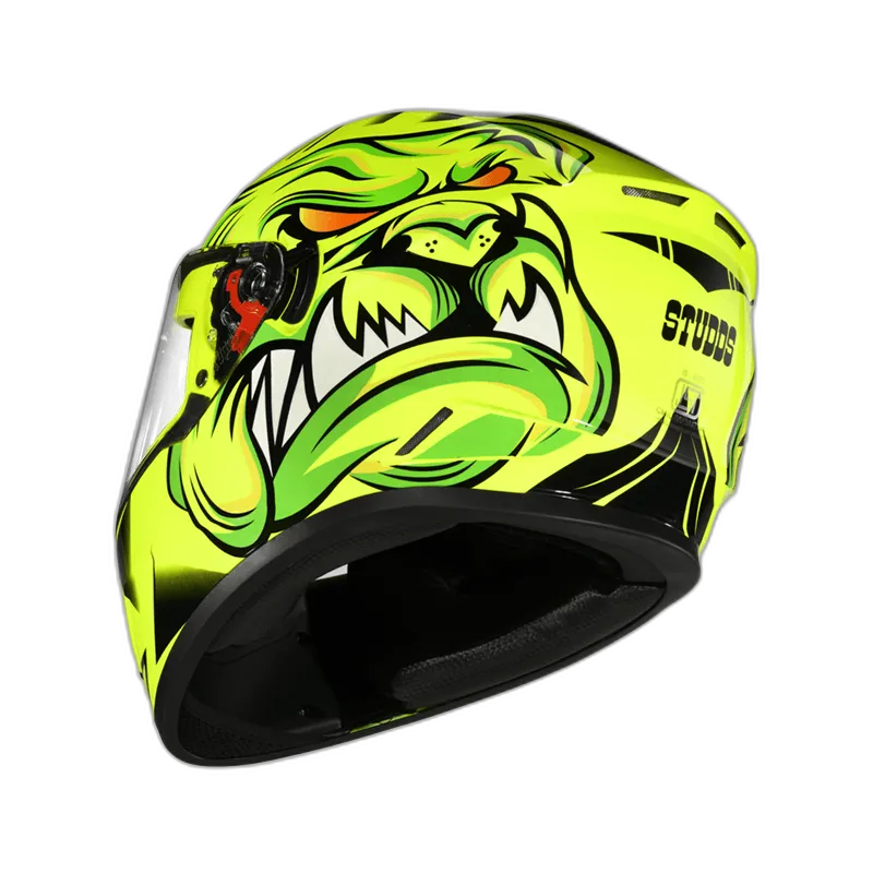 STUDDS Drifter D1 Neon Yellow N5 Full Face Helmet