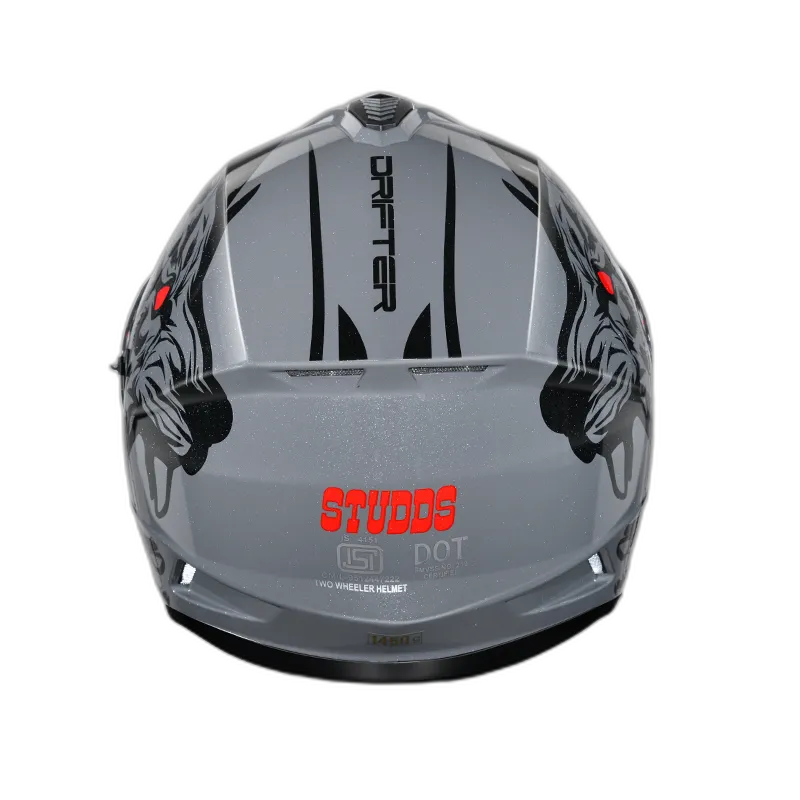 STUDDS Drifter D2 Grey N9 Black Full Face Helmet