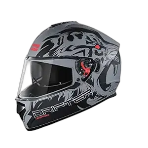 STUDDS Drifter D2 Matt Grey N9 Black Full Face Helmet