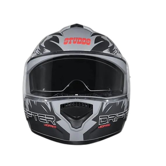 STUDDS Drifter D2 Matt Grey N9 Black Full Face Helmet