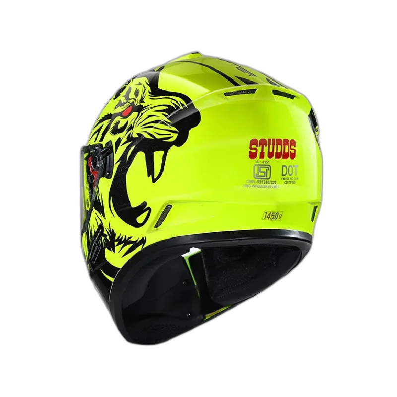 STUDDS Drifter D2 Spolier Yellow N Full Face Helmet