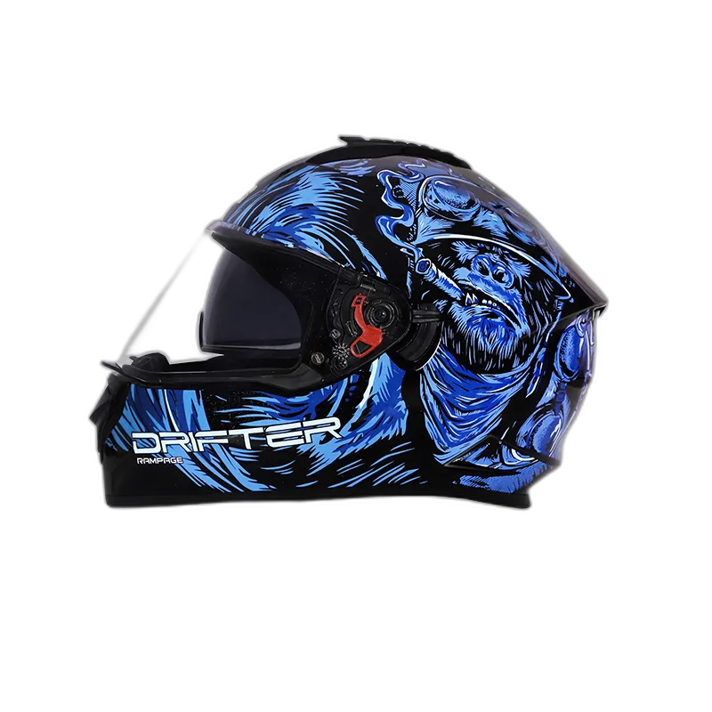 STUDDS Drifter D3 Black N1 Blue Full Face Helmet