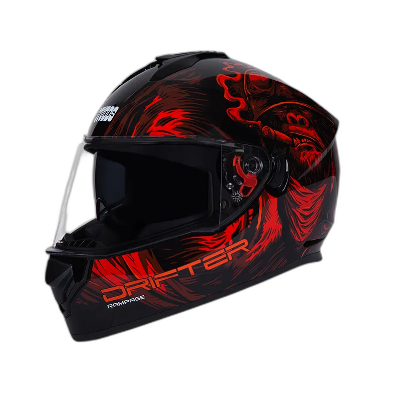 STUDDS Drifter D3 Black N2 Red Full Face Helmet
