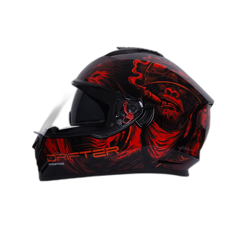 STUDDS Drifter D3 Black N2 Red Full Face Helmet