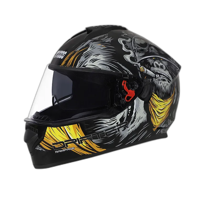 STUDDS Drifter D3 Black Neon Yellow Full Face Helmet