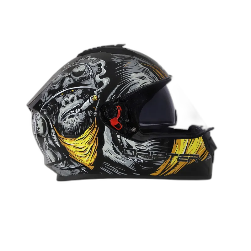 STUDDS Drifter D3 Black Neon Yellow Full Face Helmet
