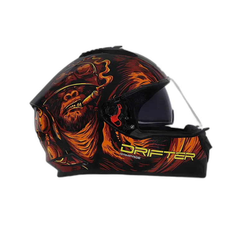 STUDDS Drifter D3 Black Red Orange Full Face Helmet
