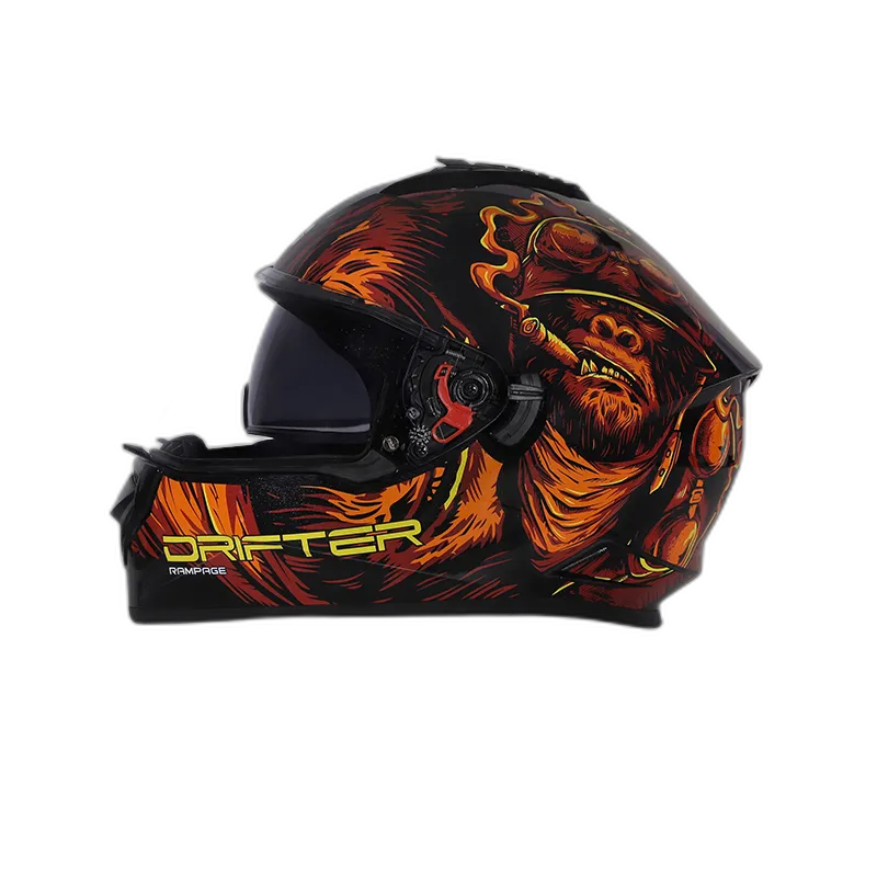 STUDDS Drifter D3 Black Red Orange Full Face Helmet