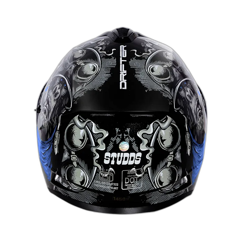 STUDDS Drifter D3 Black Grey N1 Full Face Helmet
