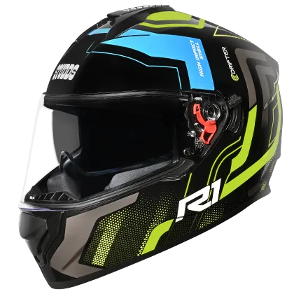 STUDDS Drifter D4 R1 Wcv Black Yellow N4 Full Face Helmet